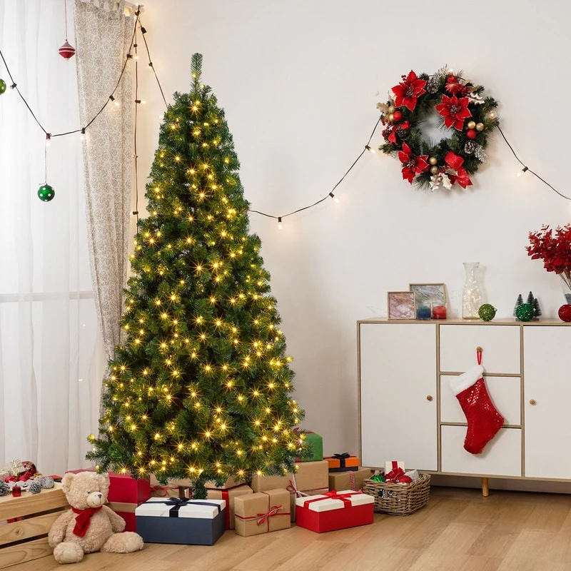 6ft 150 Lights Warm Color 8 Modes 1050 Branches Christmas Tree - N/A