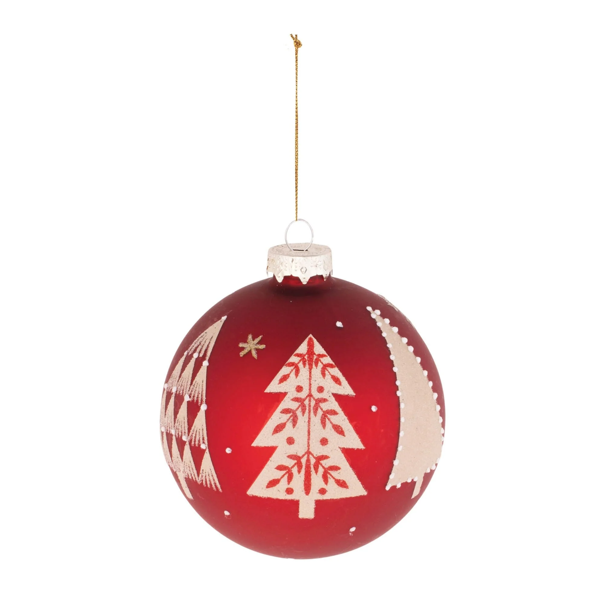 Pine Tree Beaded Christmas Ball Ornaments - 4