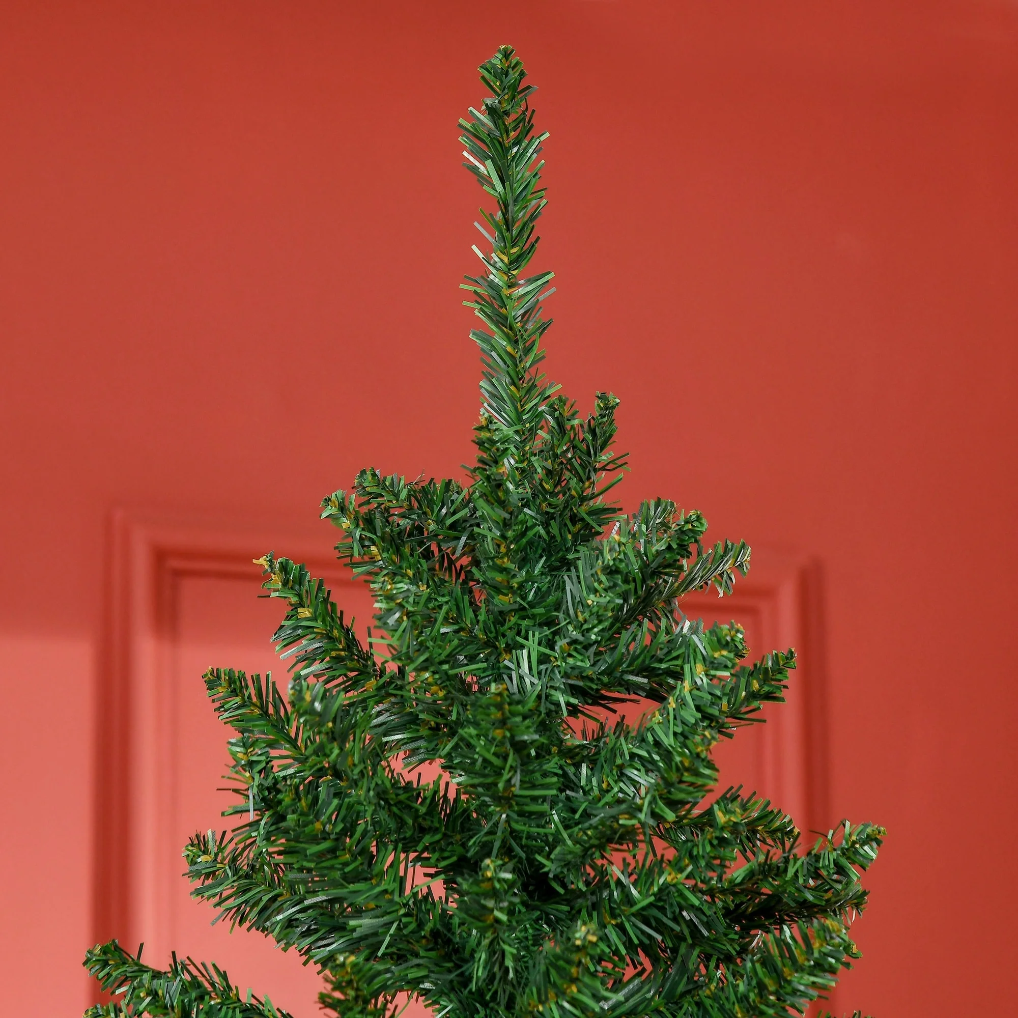 Slim 7' Artificial Fir Christmas Tree with 865 Lush Tips, Perfect for Space-Saving Holiday Décor