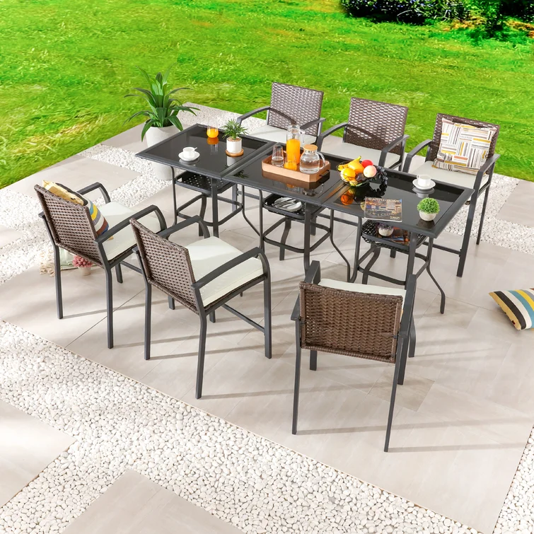 6 - Person Square Outdoor Dining Set with Cushions