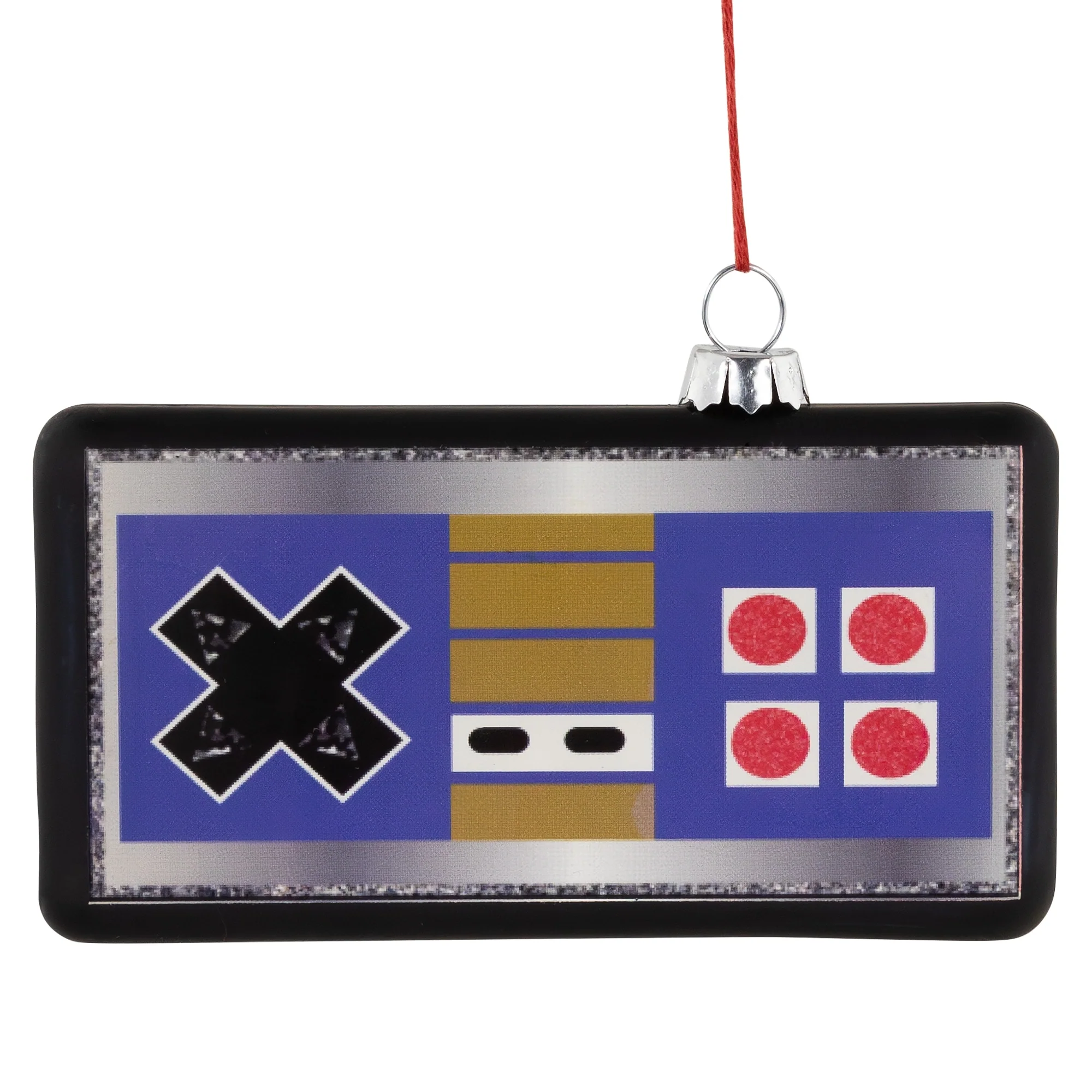 Retro Game Controller Glass Christmas Ornament - 4.25