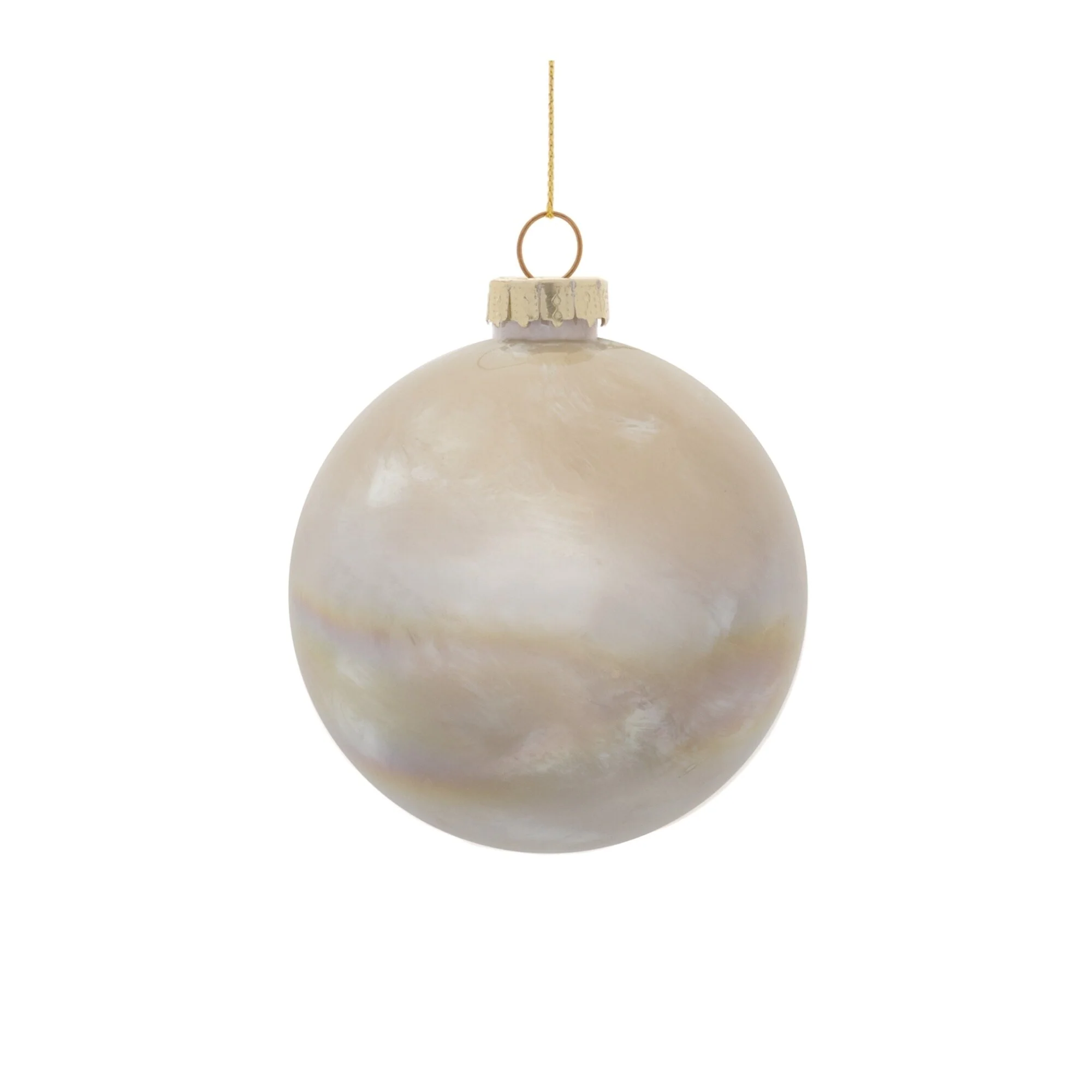 Iridescent Cloudy Glass Christmas Ball Ornaments - 4.5