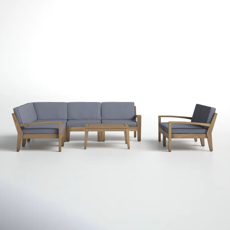 Poe 6 - Person Outdoor Seating Group with Cushions