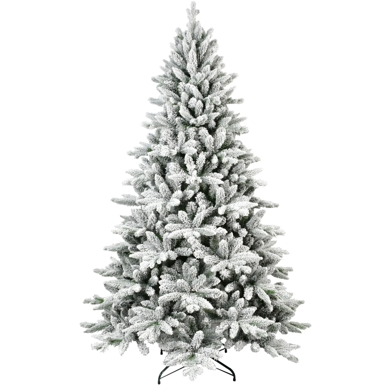 5/6/7ft Flocked Christmas Tree , Realistic Snowy Hinged Tree