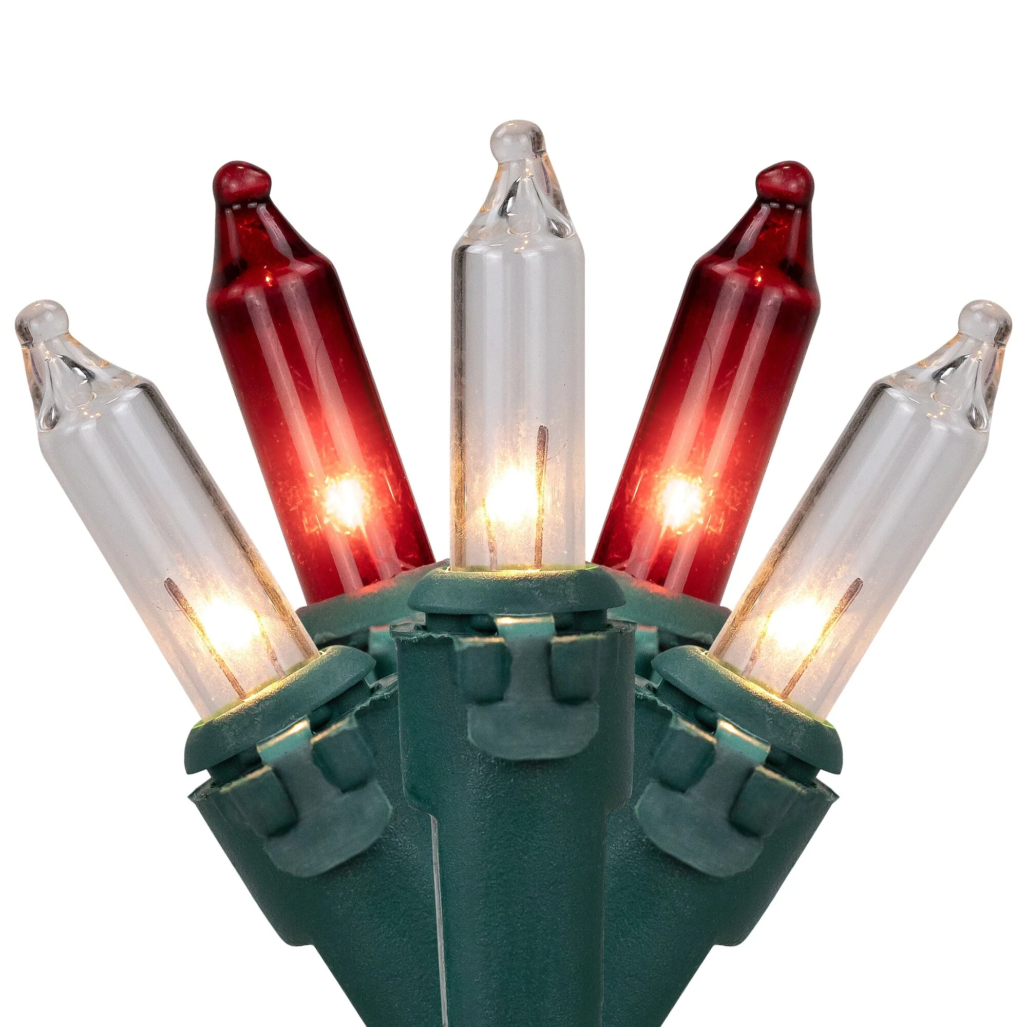 50-Count Red and Clear Mini Christmas Lights, 2.5