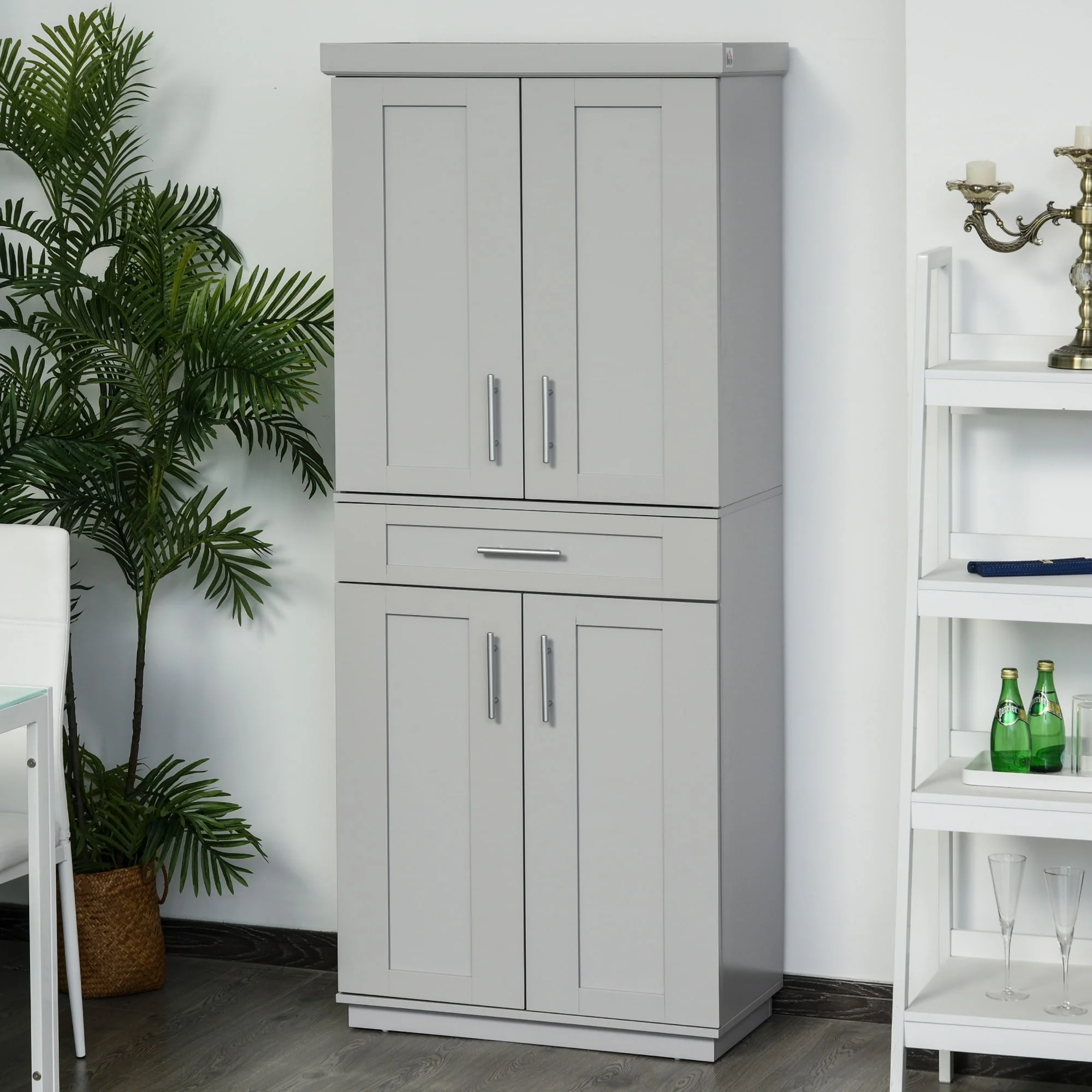 HOMCOM Modern Kitchen Pantry Freestanding Cabinet Cupboard - 30