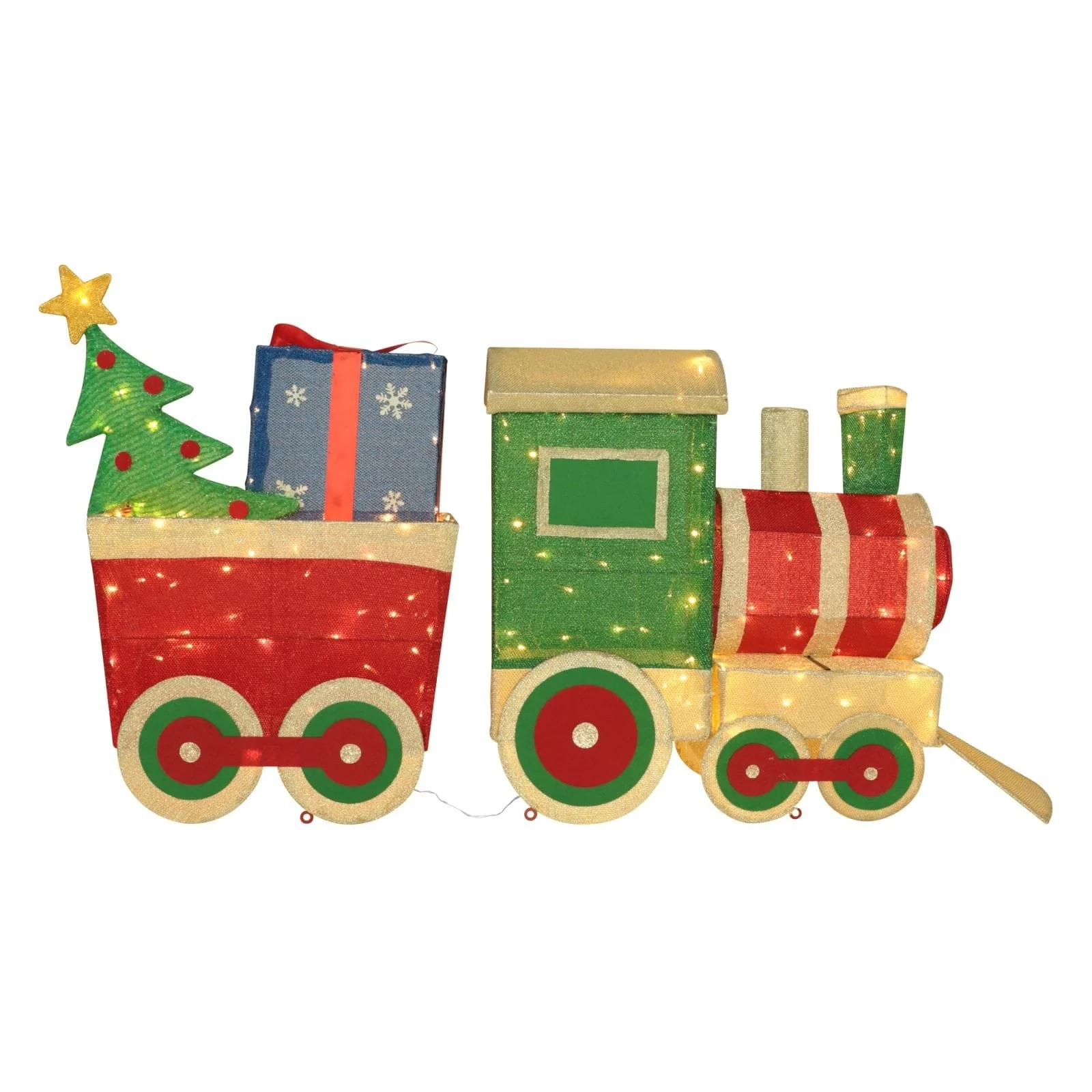 VEIKOUS 5 ft. Warm White LED Train Set Christmas Holiday Decoration
