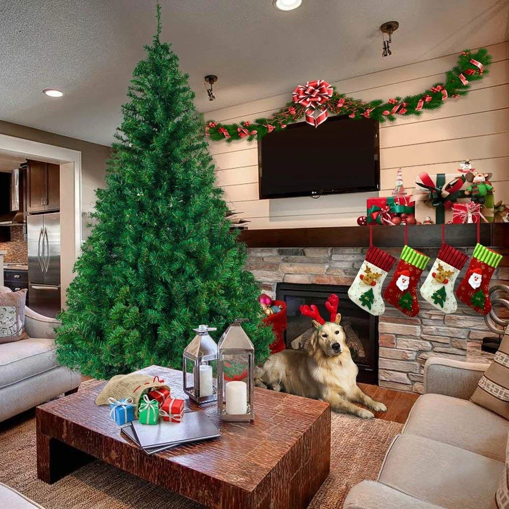 5-8ft Artificial Christmas Tree with Stand for Indoor and Outdoor Holiday Decoration