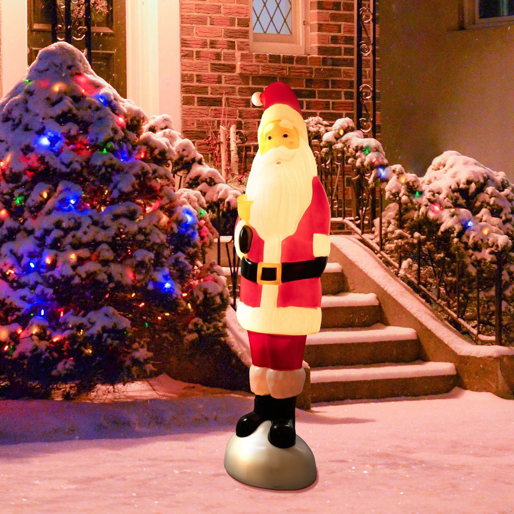 Lighted Blow Mold Santa Claus Outdoor Christmas Decoration - 59