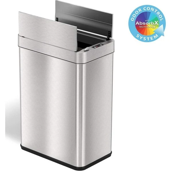 iTouchless 13 Gal Wings Lid Sensor Kitchen Trash Can
