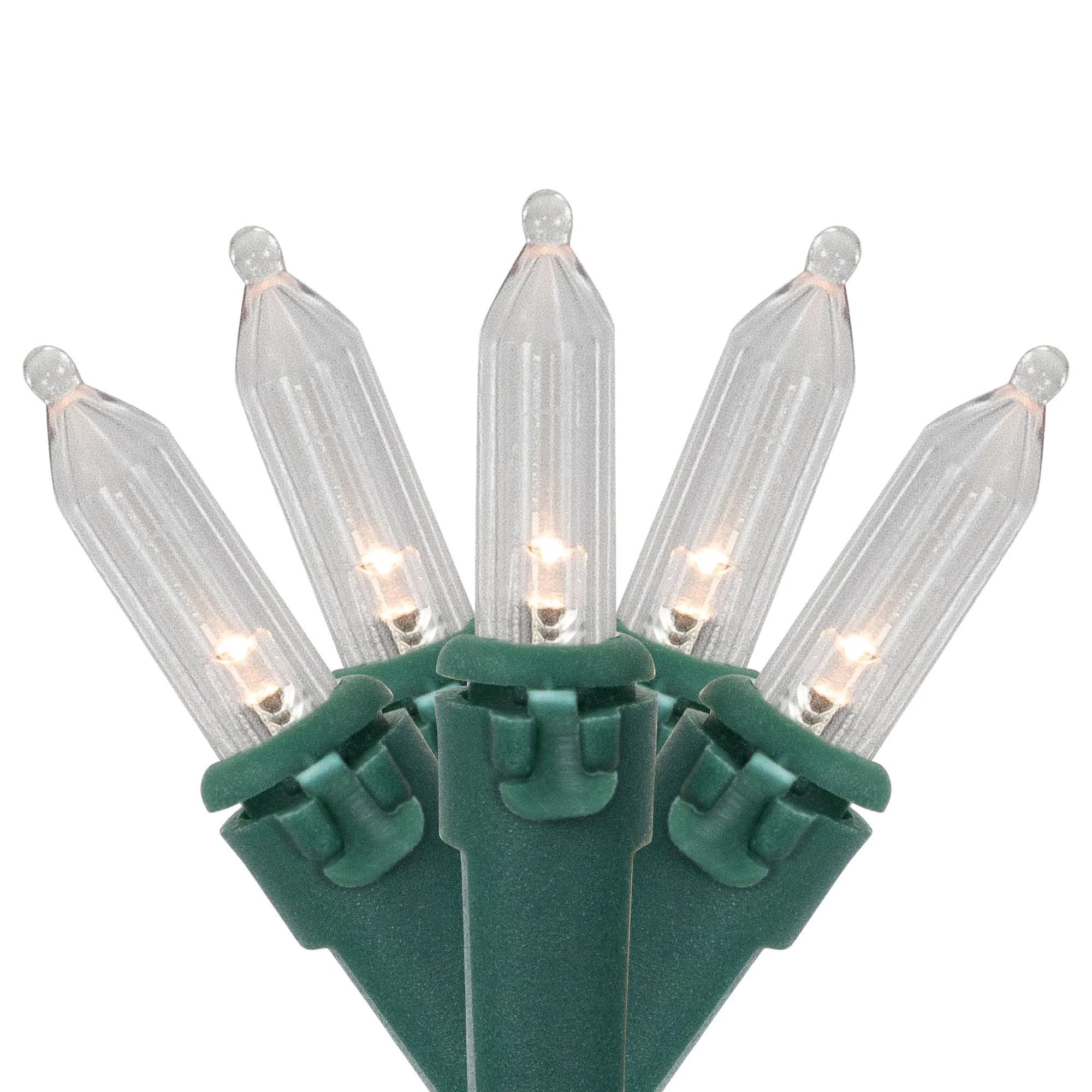 Battery Operated LED Mini Christmas Lights - Warm White - 15.75’ Green Wire - 50ct