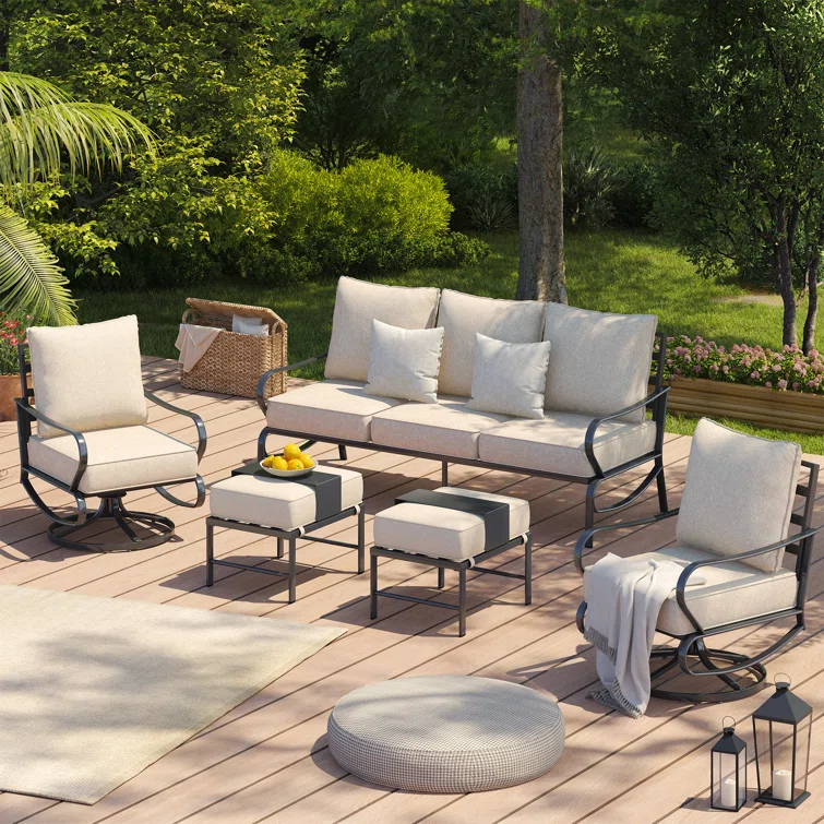 Charron 5 - Person Outdoor Seating Group with Cushions