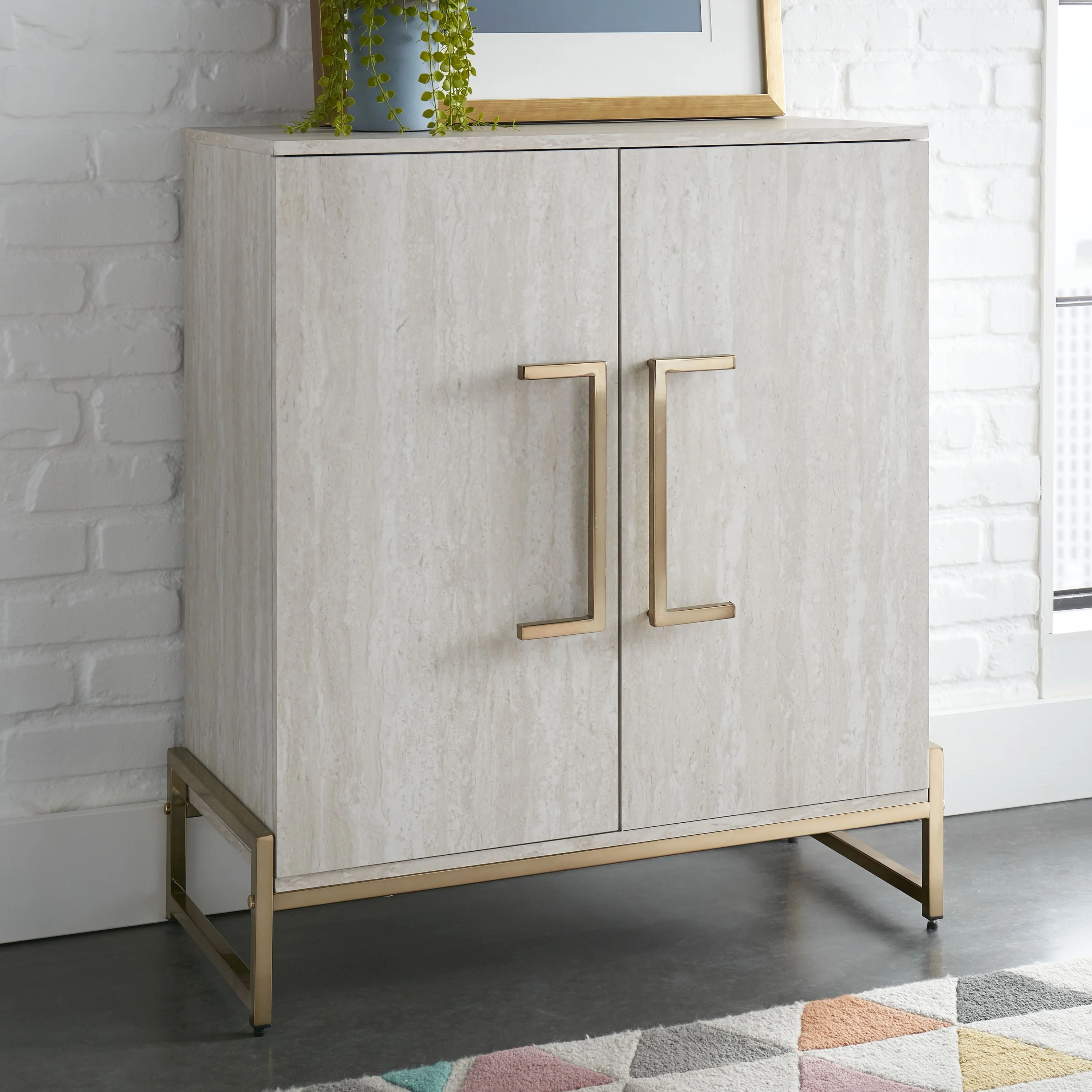 Steve Silver Lanett Wine Cabinet, White