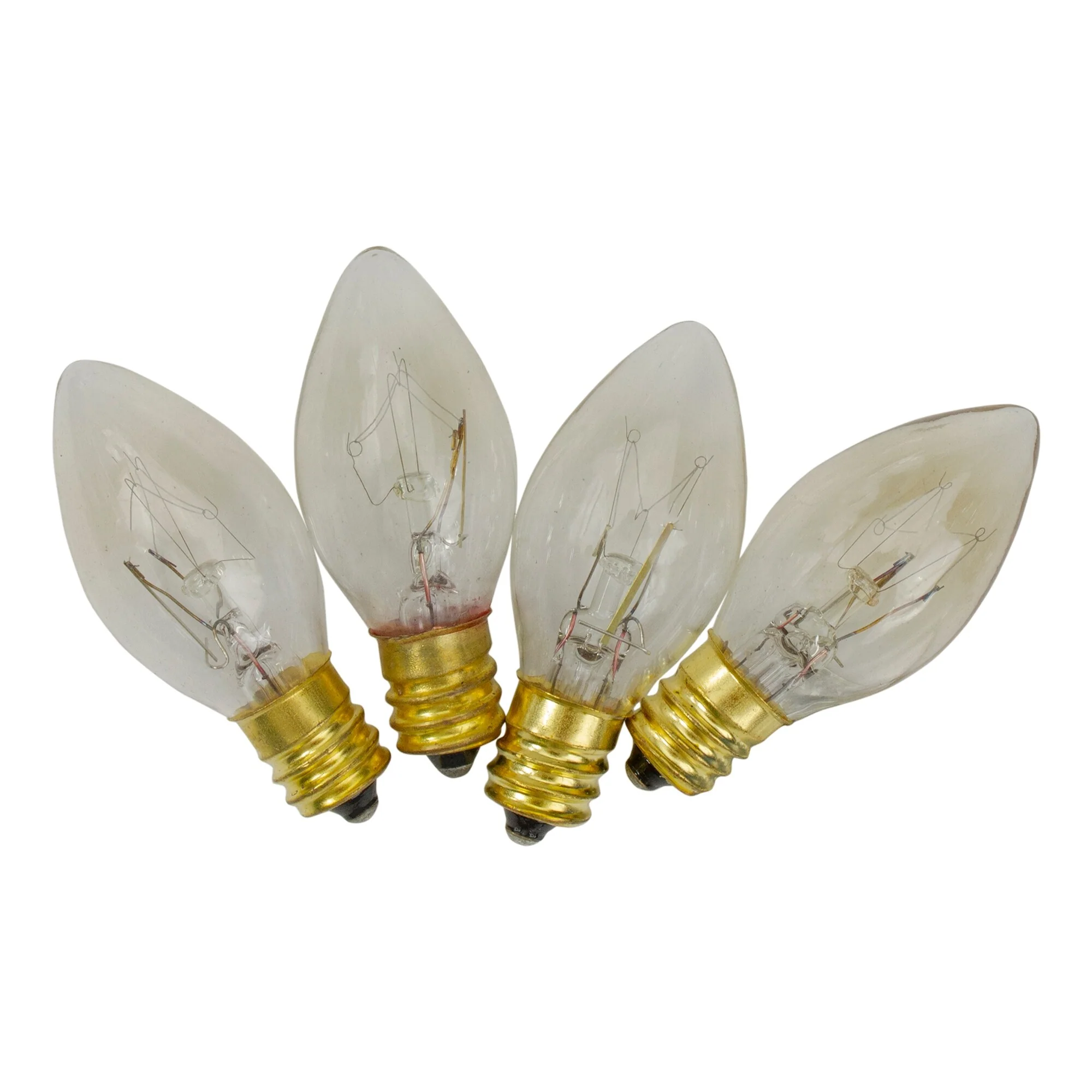 Set of 4 C7 Incandescent Clear Twinkle Replacement Bulbs - 2