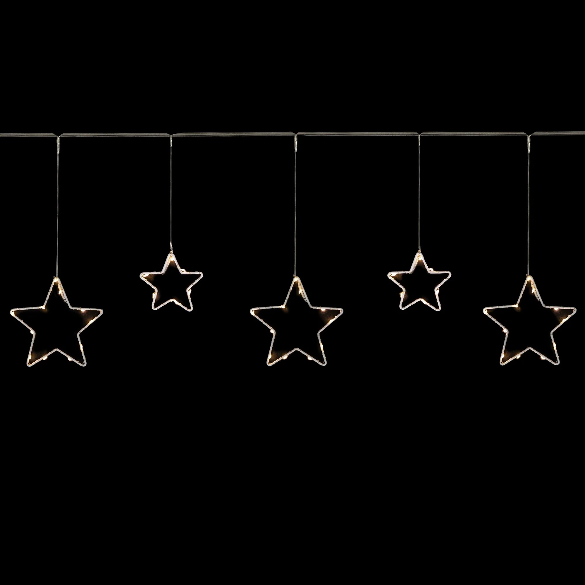 LED Lighted Stars Christmas Garland, 4ft, Warm White Lights