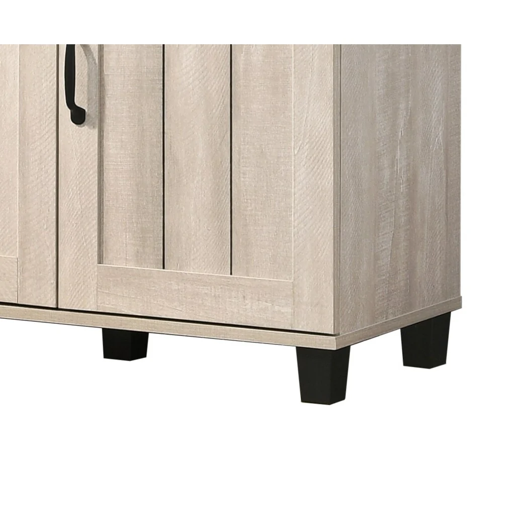 Corby Dusty Gray Oak Finish Three-door Shoe Cabinet - 45