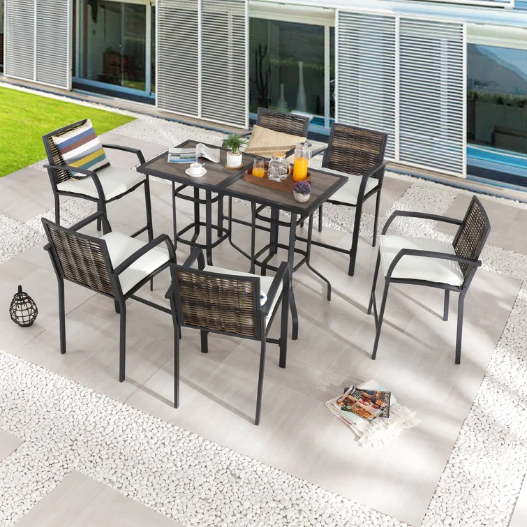 6 - Person Square Outdoor Dining Set with Cushions