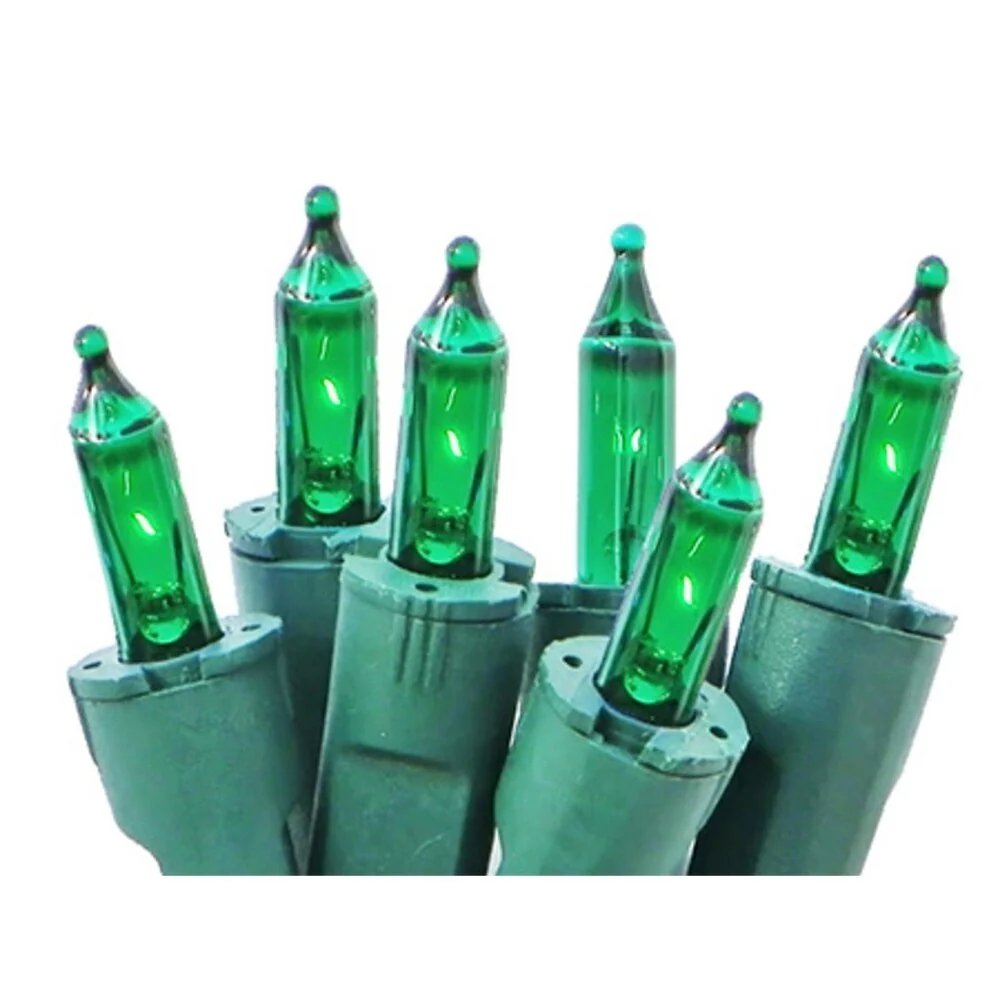 Set of 50 Green Perm-O-Snap Mini Christmas Lights 6