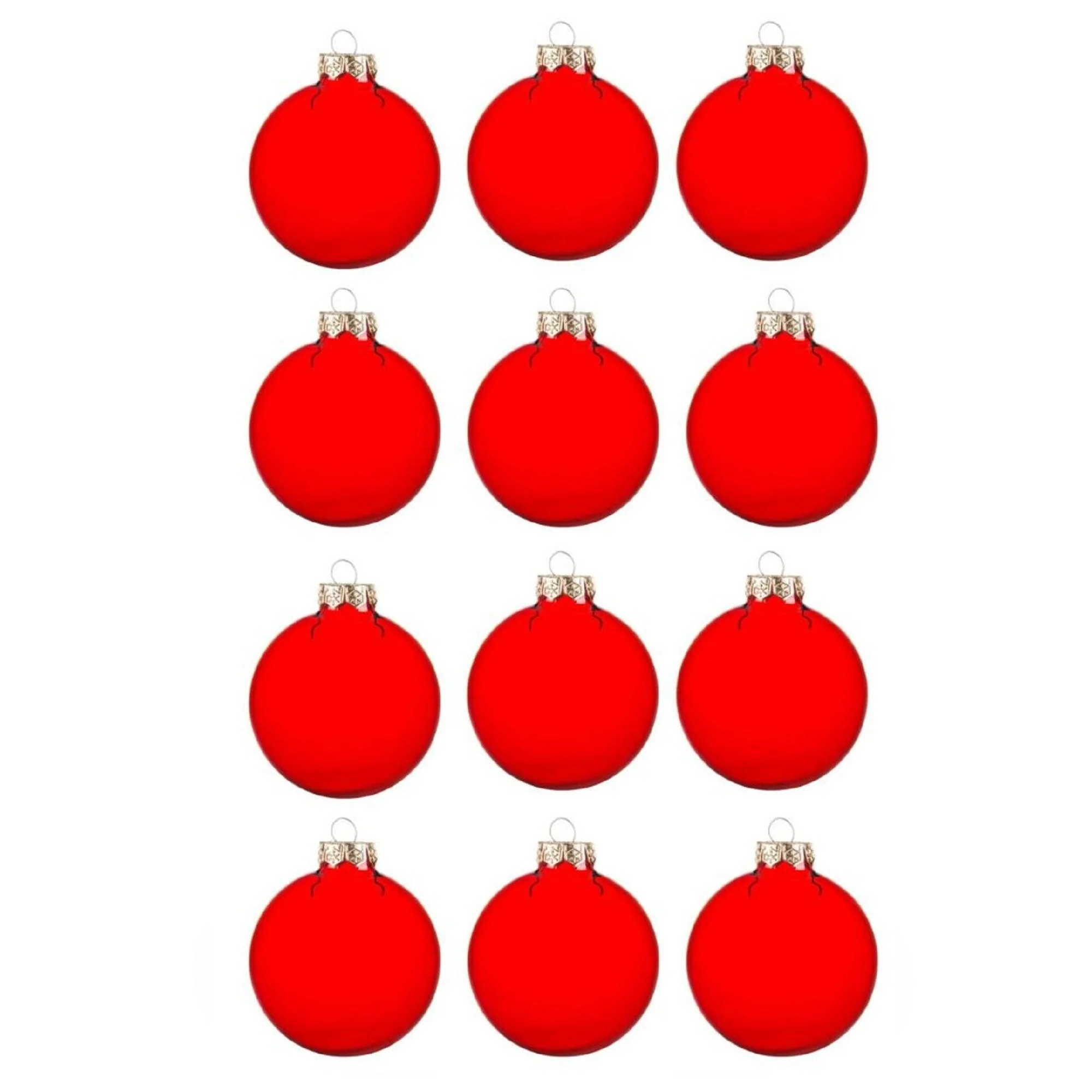 12ct Clear Red Glass Ball Christmas Ornaments 2.75