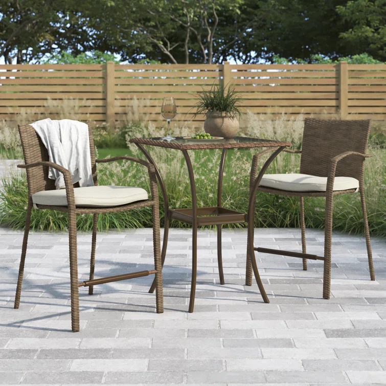 Brigid 2 - Person Square Outdoor Dining Set with Cushions