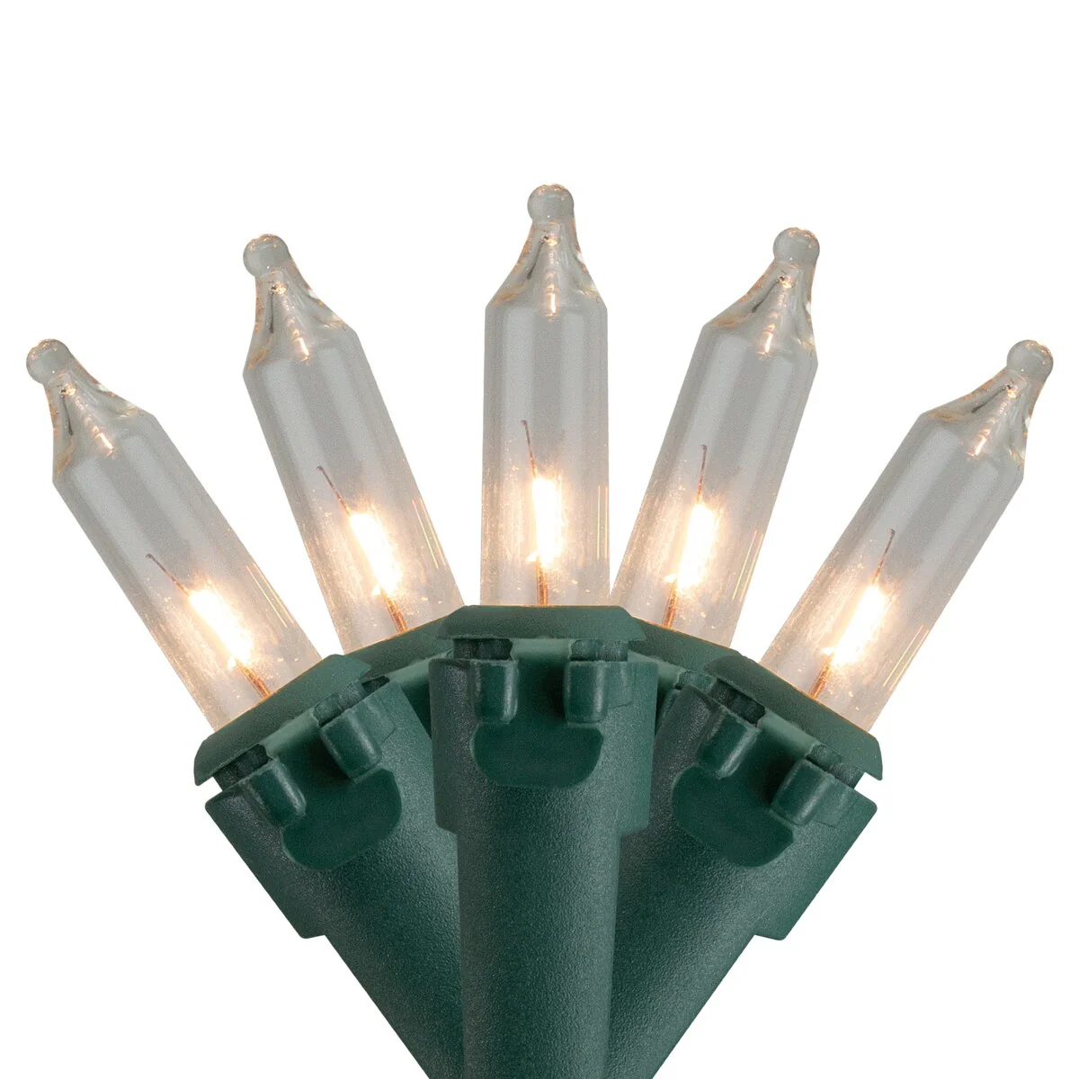 10-Count Clear Mini Christmas Light Set - 3' Green Wire