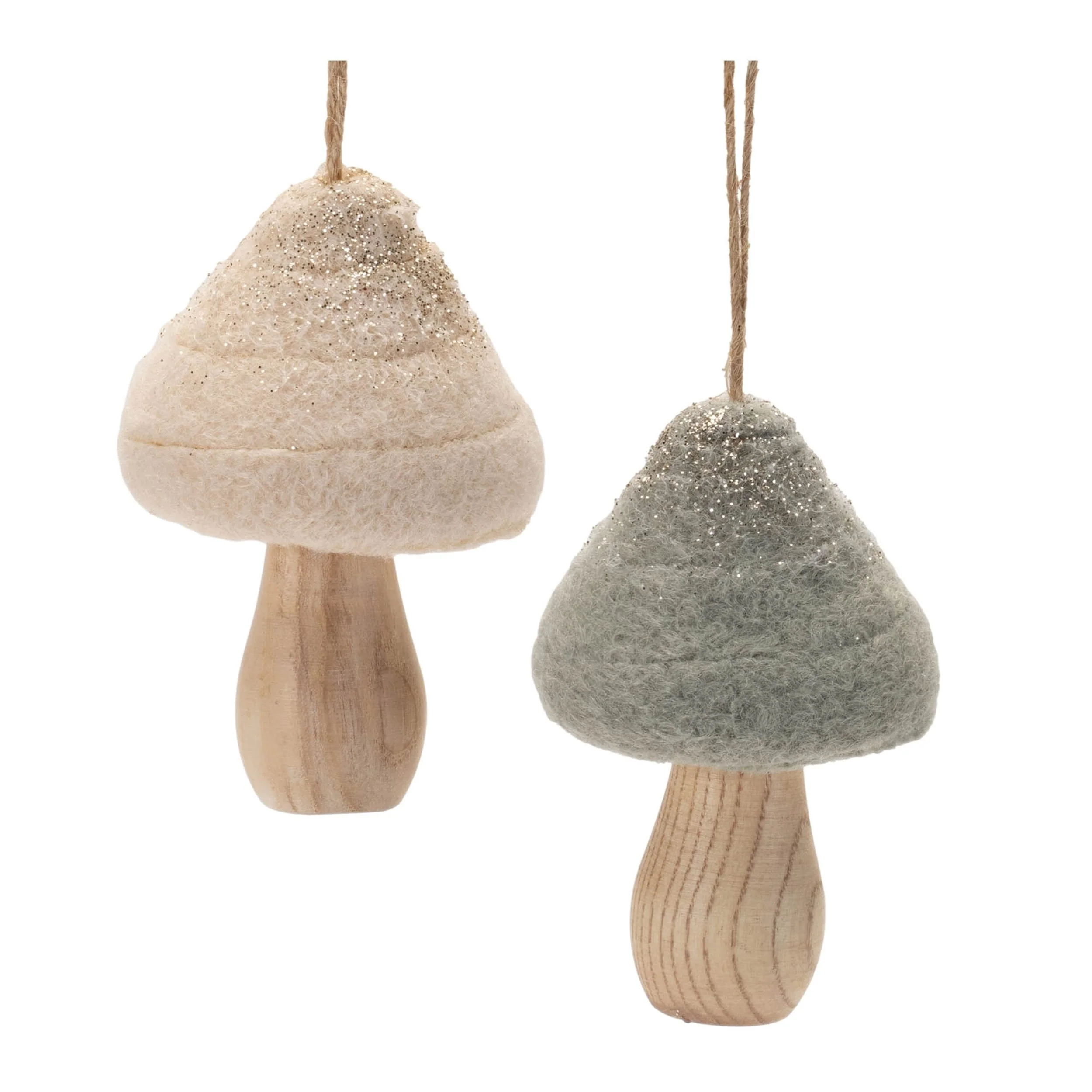Set of 12 Hanging Mushroom Ornaments for Winter Woodland Decor - 4