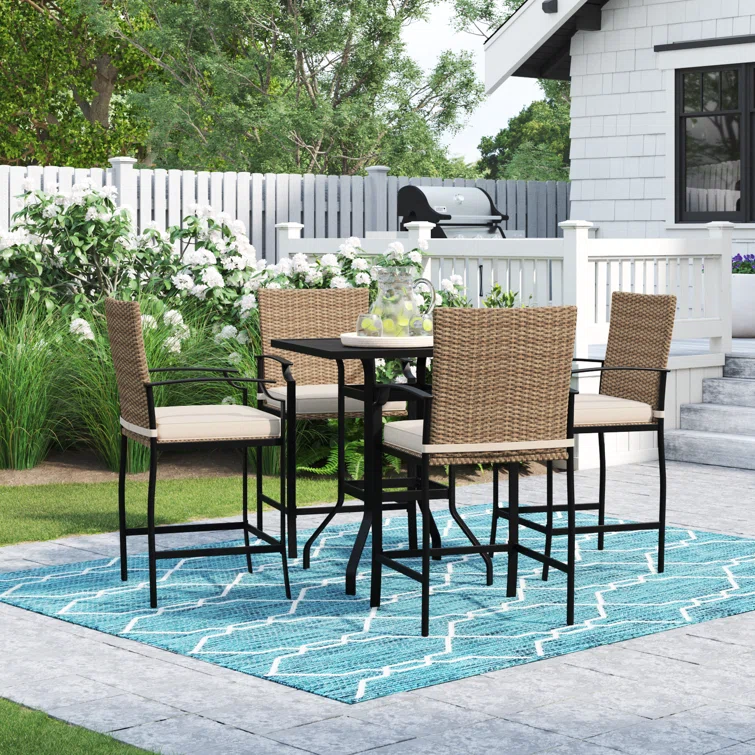 4 - Person Square Outdoor Dining Set with Cushions