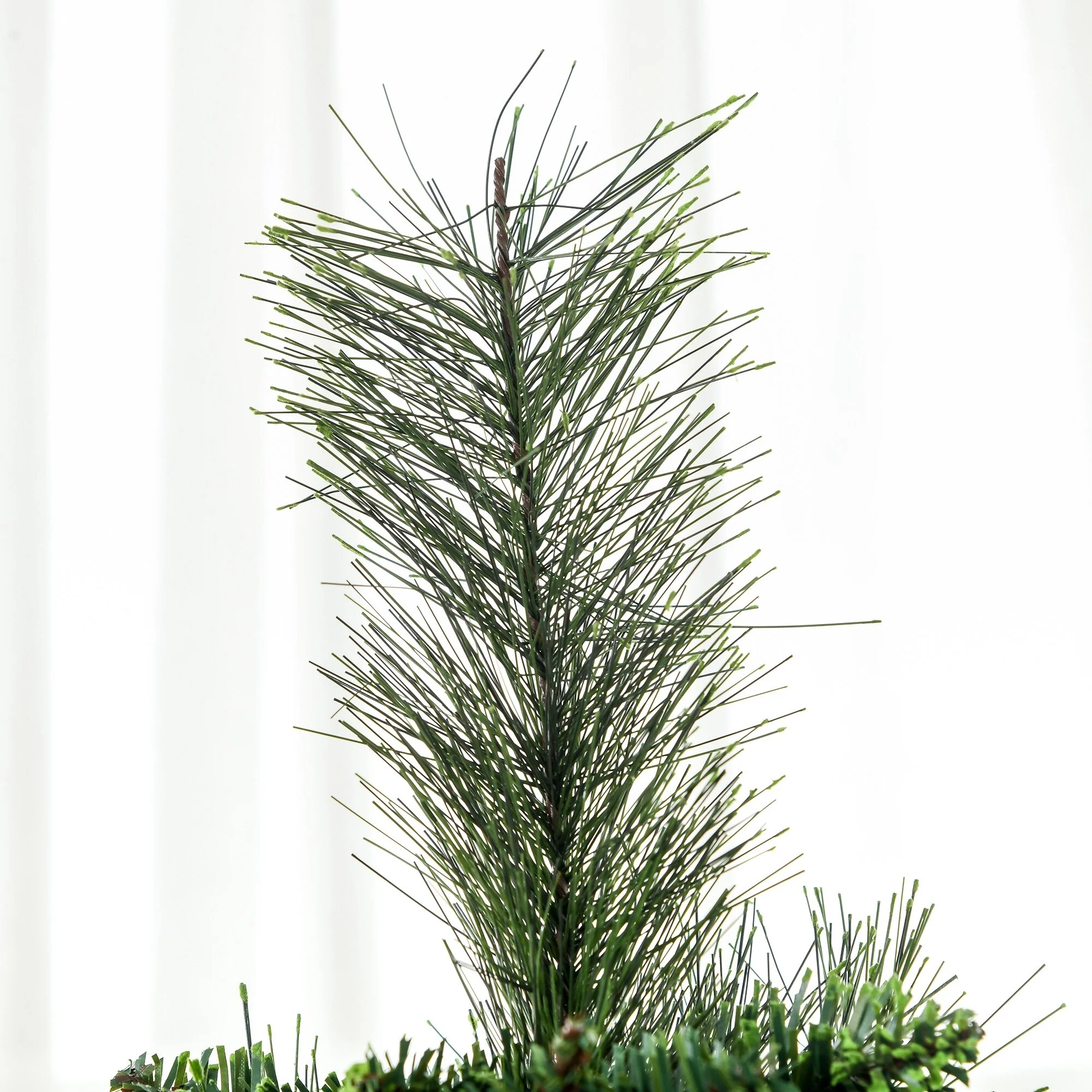 Slim 7.5ft Artificial Christmas Tree with Auto Open Feature, Steel Base, and 1075 Branches for Holiday Decoration