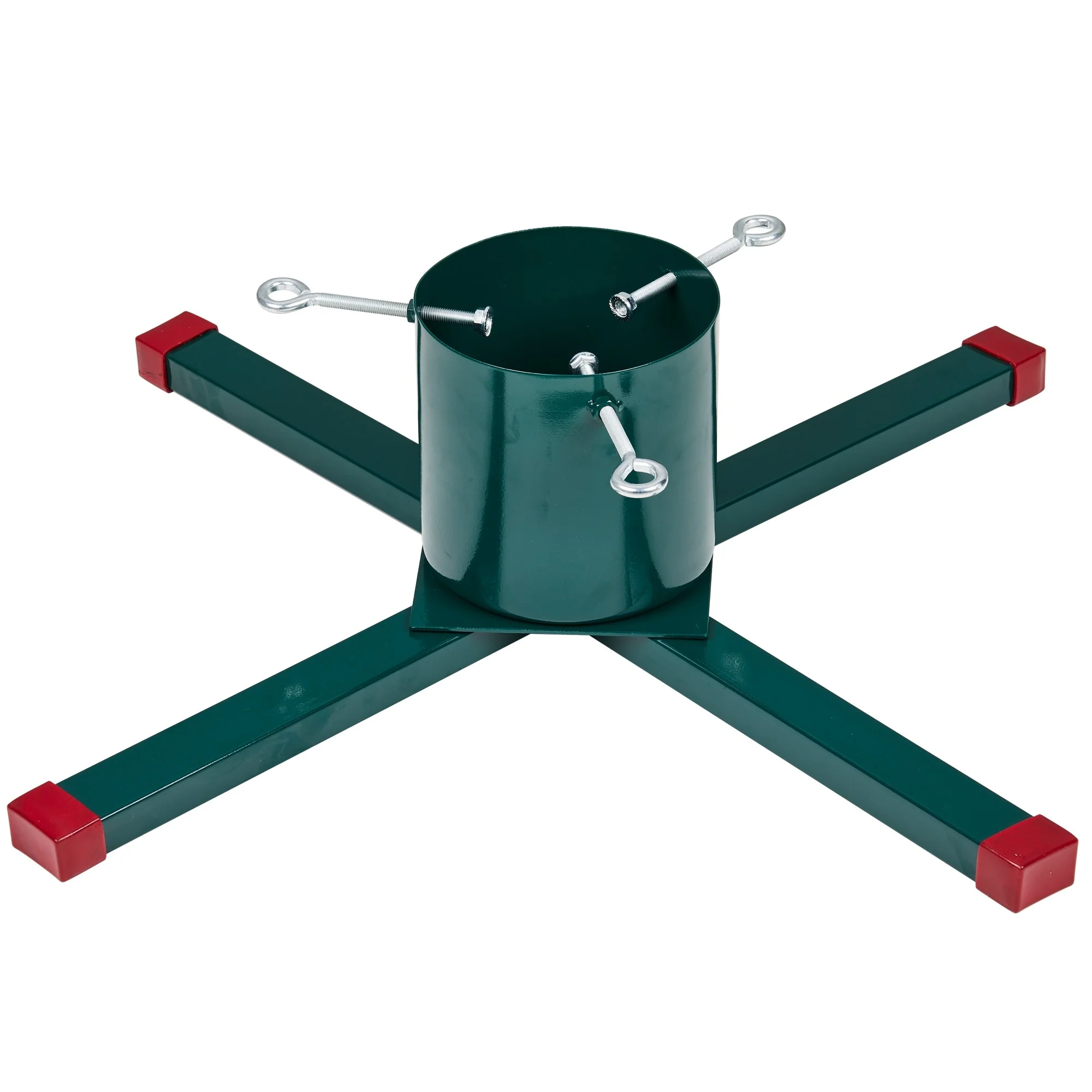Green Metal Live Christmas Tree Stand - For Trees up to 9ft Tall