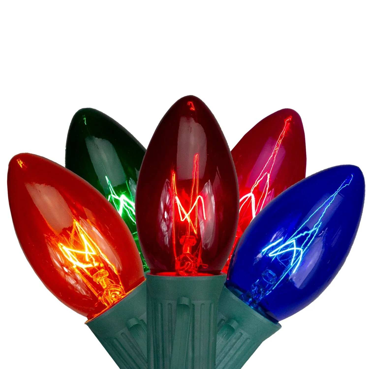 25ct Multi-Color Transparent C9 Christmas Light Set 24ft Green Wire