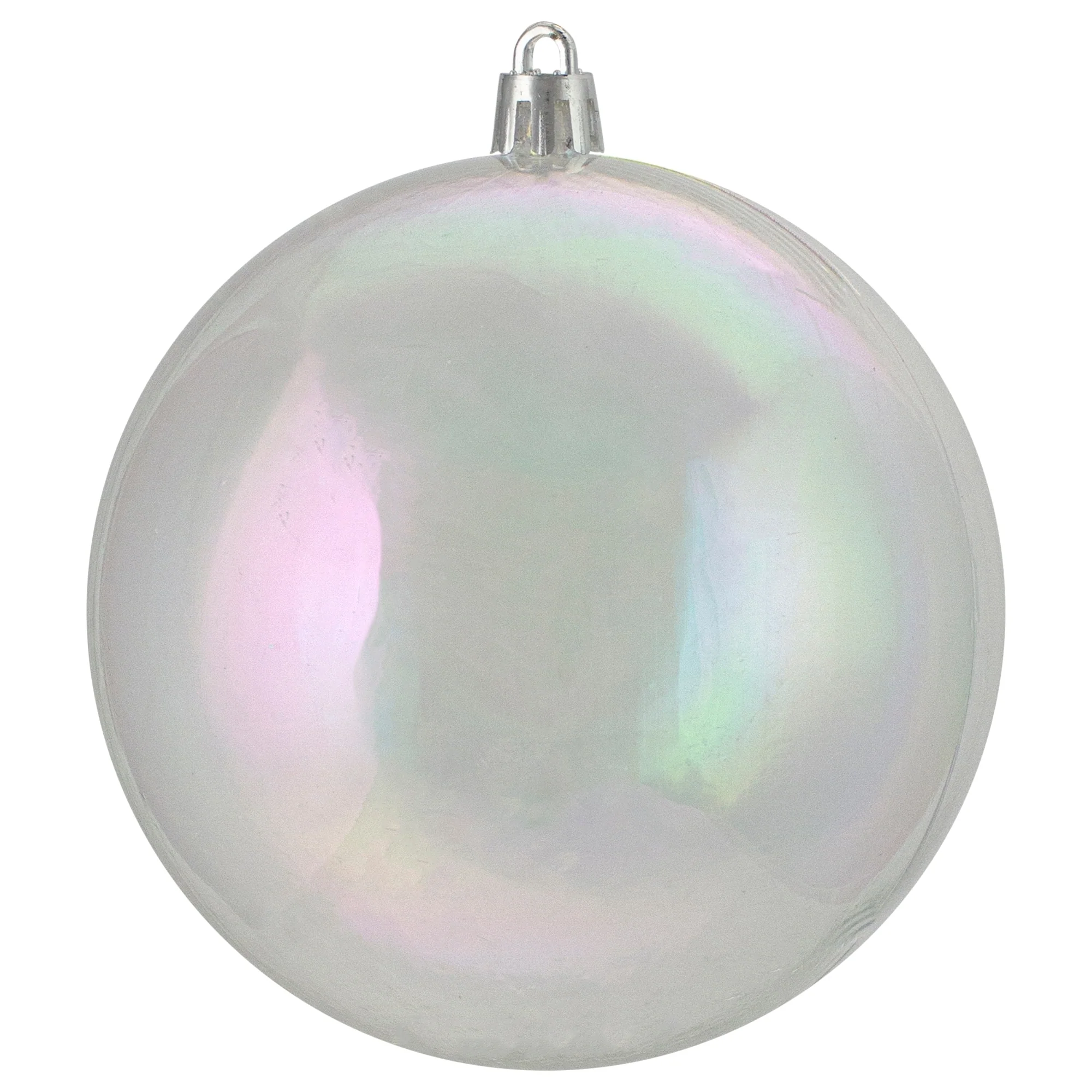 12ct Clear Iridescent Shatterproof Shiny Christmas Ball Ornaments 4