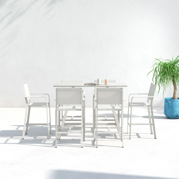 Ryan 6 - Person Rectangular Outdoor Dining Set with Cushions