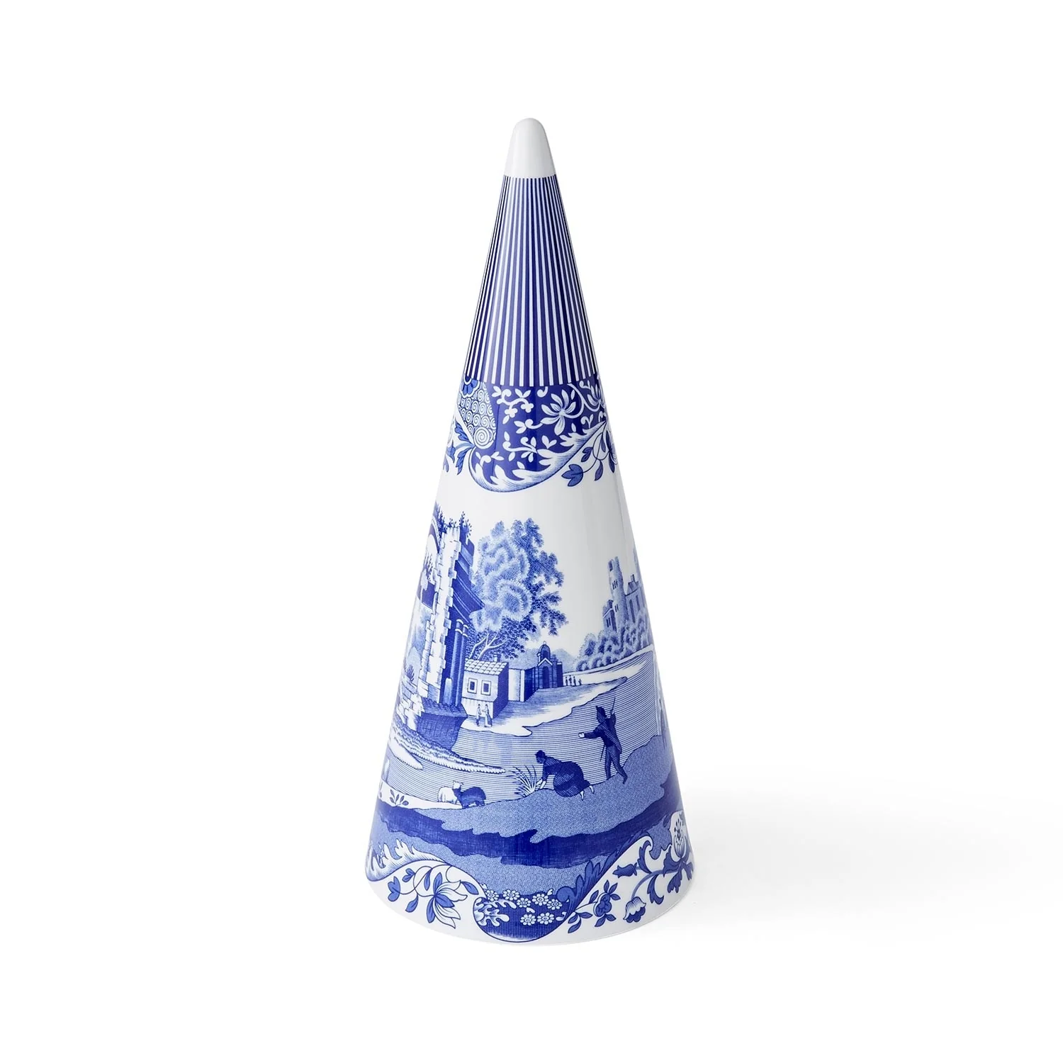 Spode Blue Italian Cone Shaped Topiary