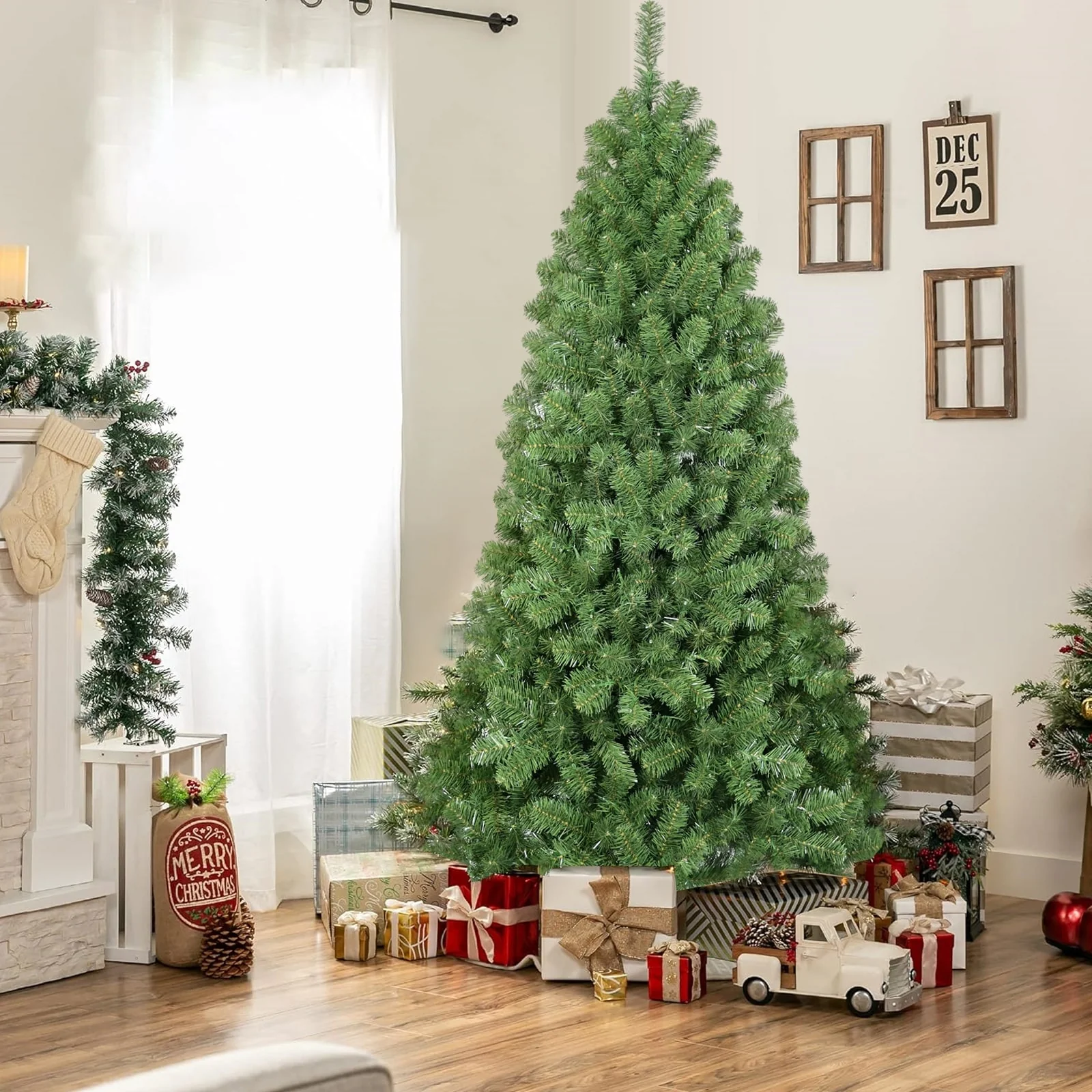 6FT PVC Green Christmas Tree with Memory Wire Technology and Full Branches