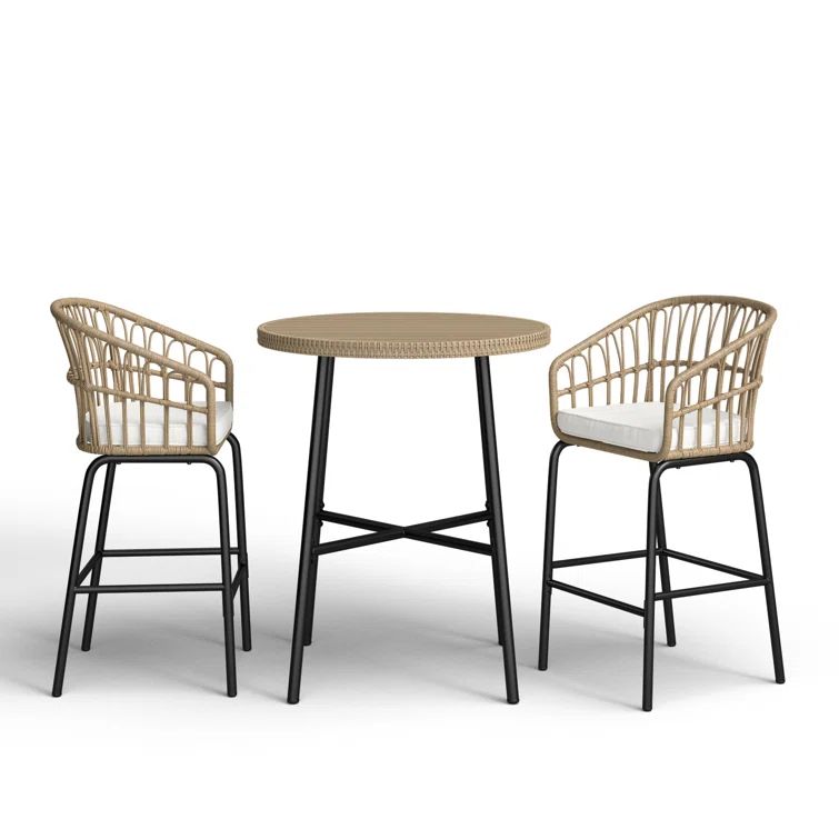 Byron 2 - Person Round Outdoor Dining Set with Cushions