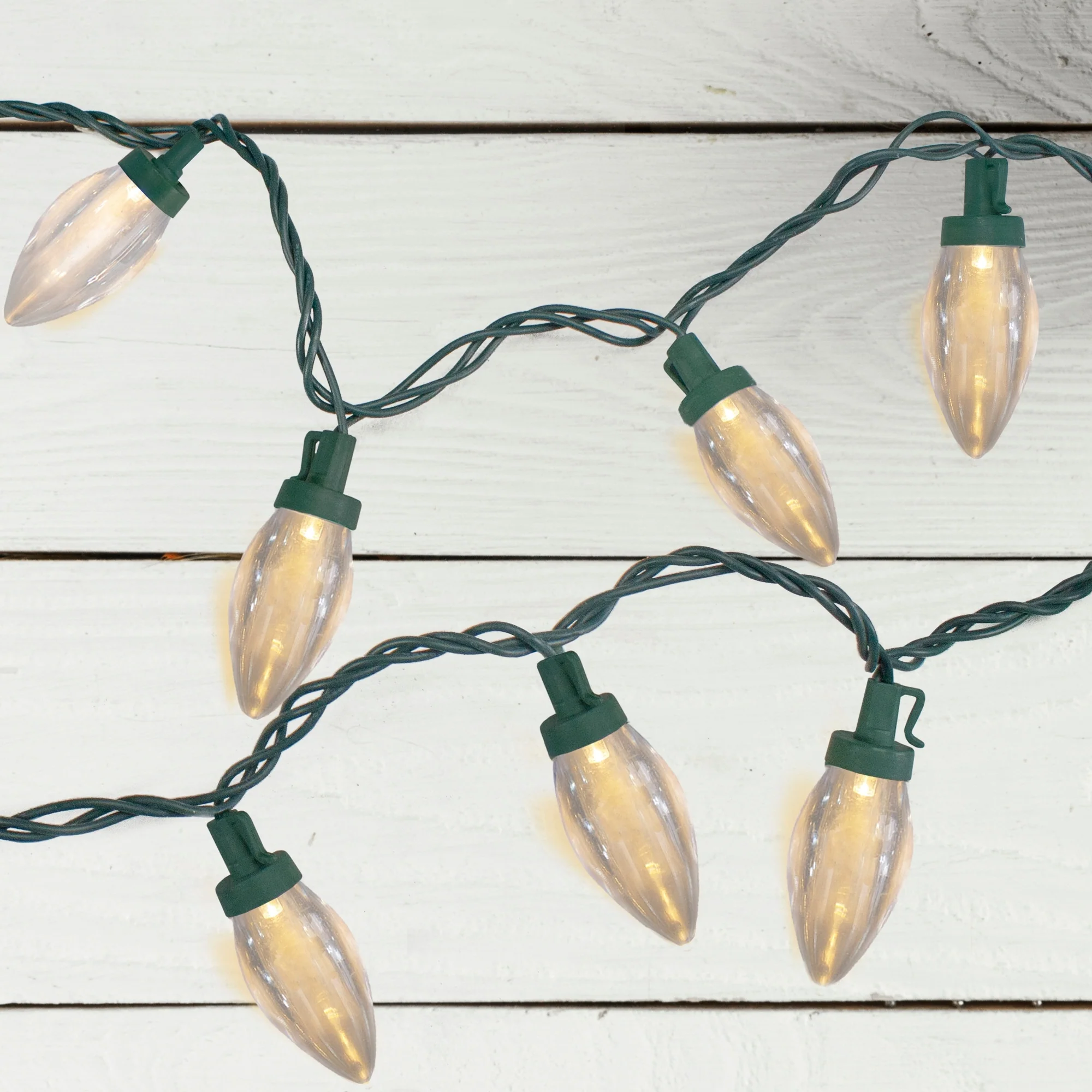 LED C9 Christmas Lights - Warm White - 20.25' Green Wire - 50ct