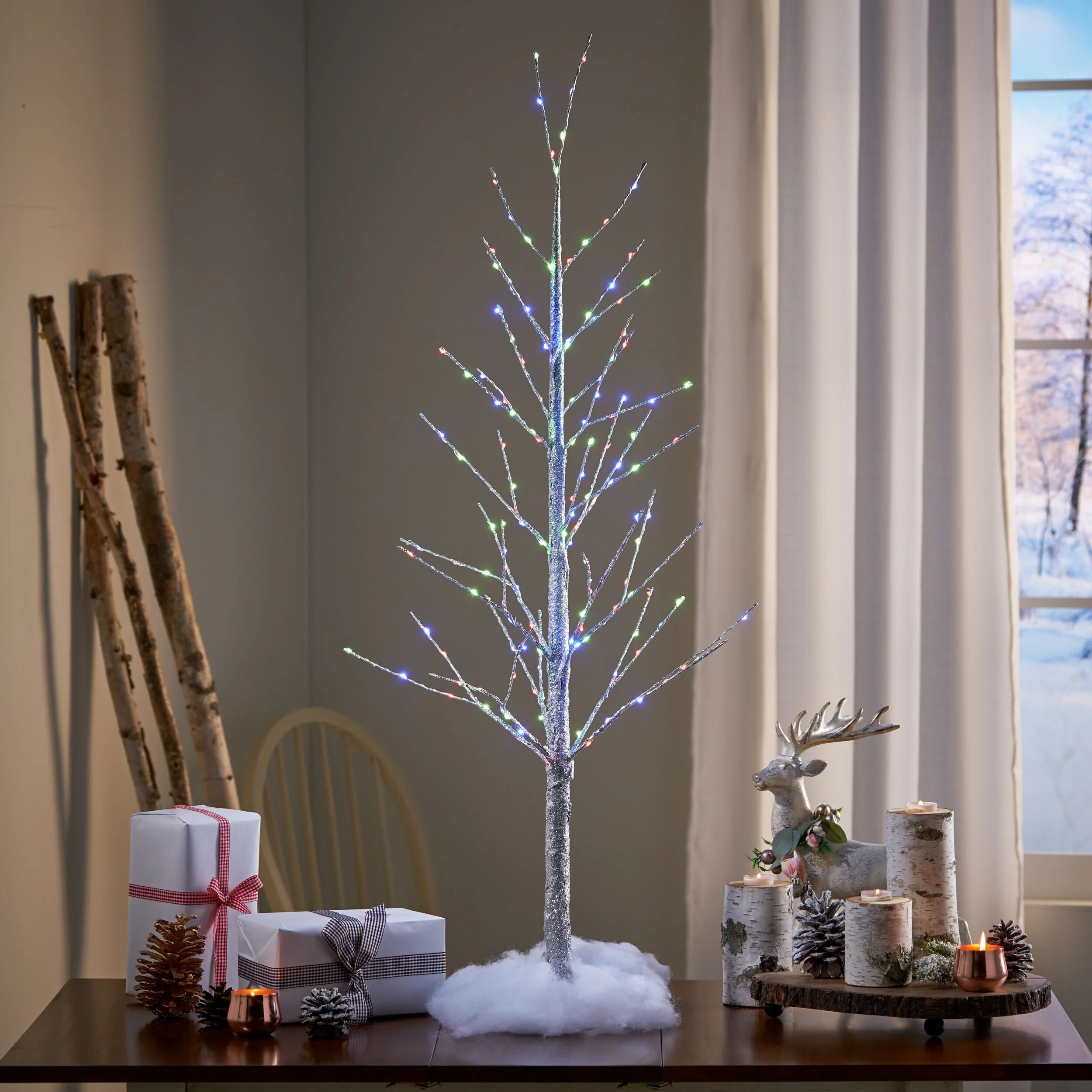 4FT Paper LED Christmas Tree with Multi-Colored Lights and 152 Branch Tips
