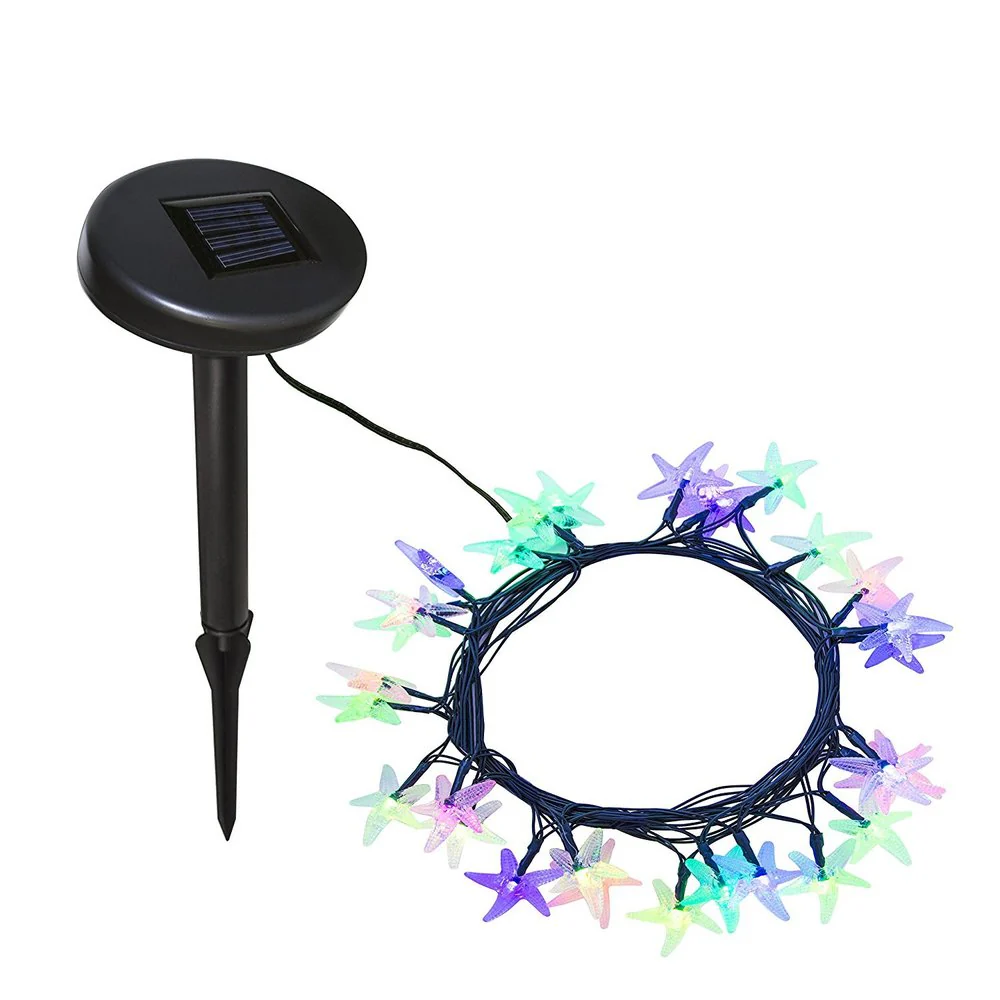 ALEKO Solar 30LED Multicolor Starfish Christmas Holiday Light Lot of 2