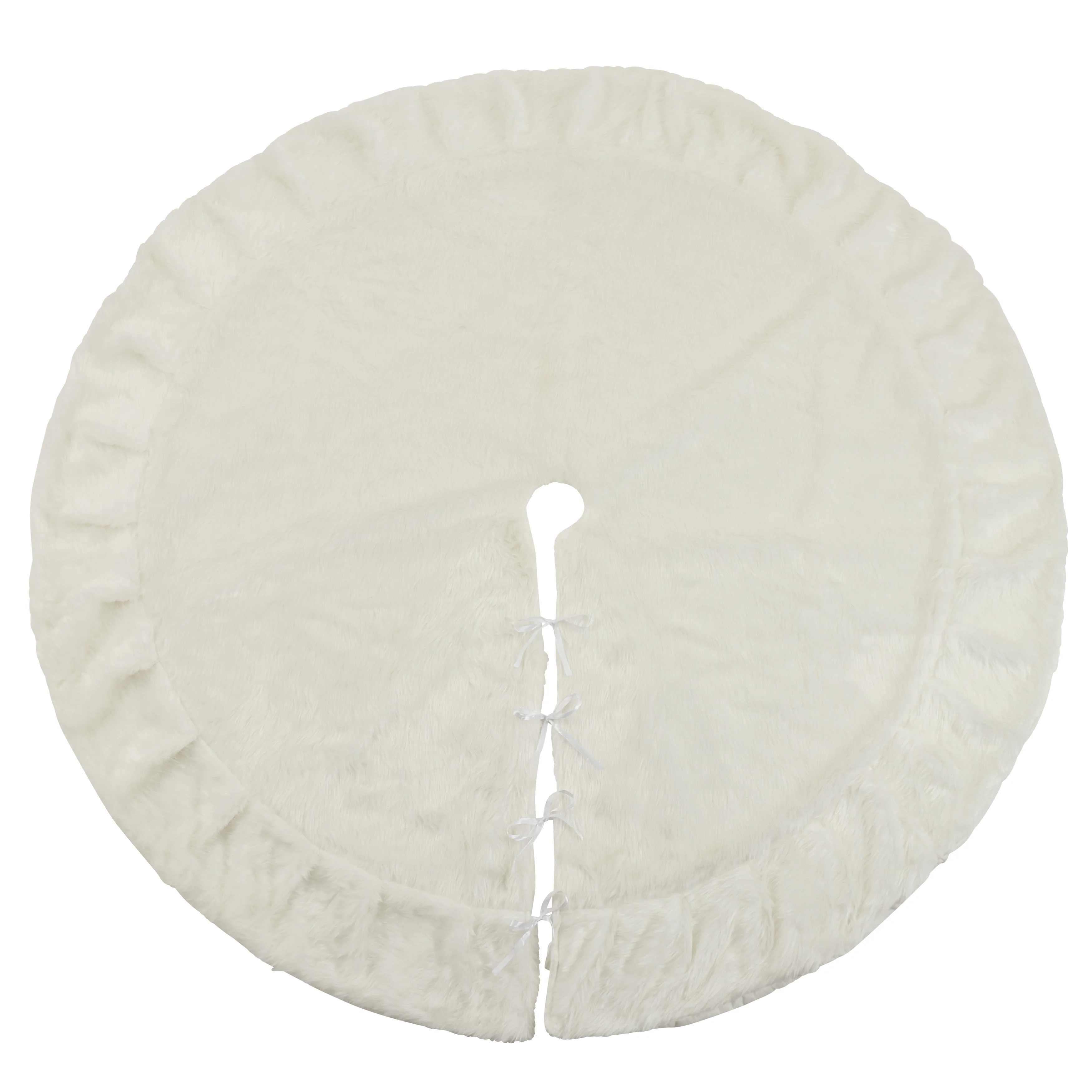 Christmas Tree Skirt With Faux Fur Design