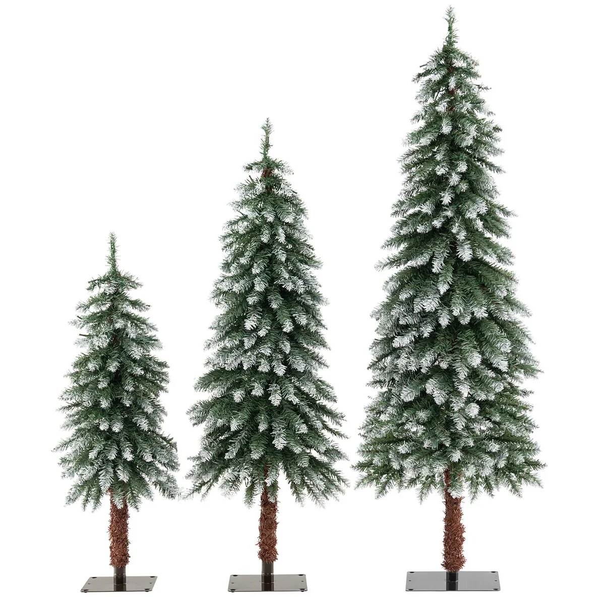 Set of 3 Pre-Lit Slim Christmas Tree Artificial Decoration 3/4/5 FT