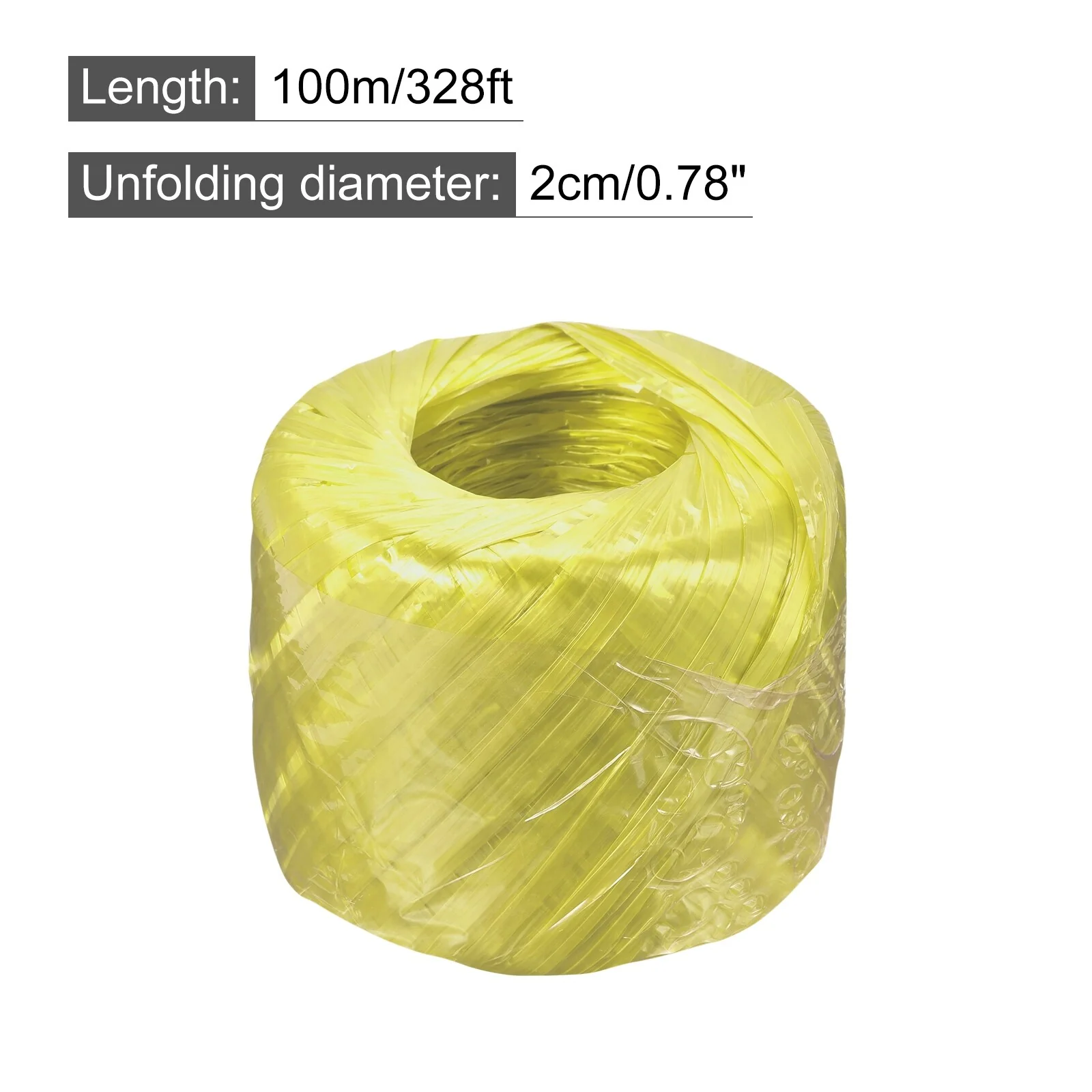 Polyester Nylon Plastic Rope Twine Bundled for Packing ,100m Yellow 2Pcs