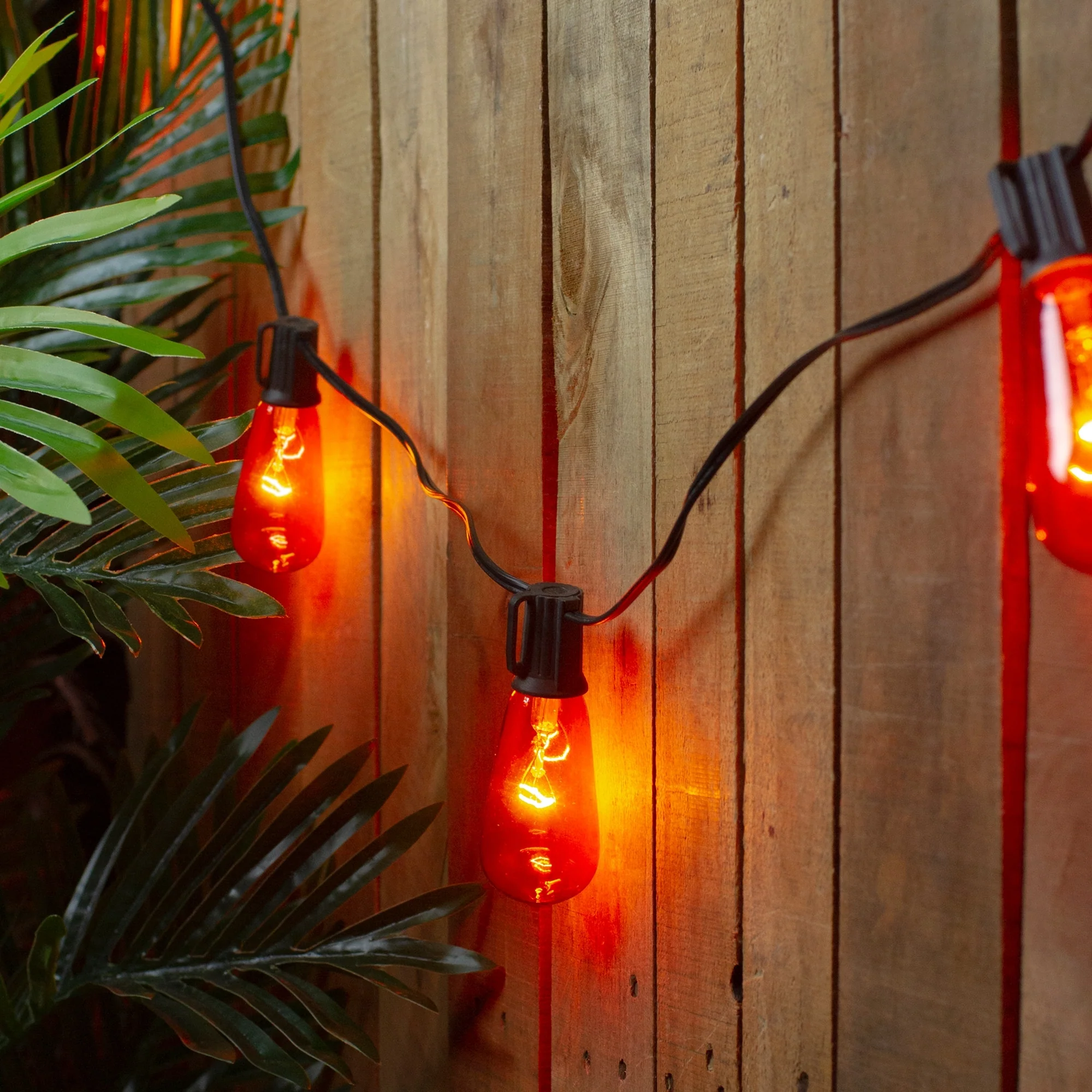 Edison E17 Christmas Light Set - Orange - 9' Black Wire - 10ct