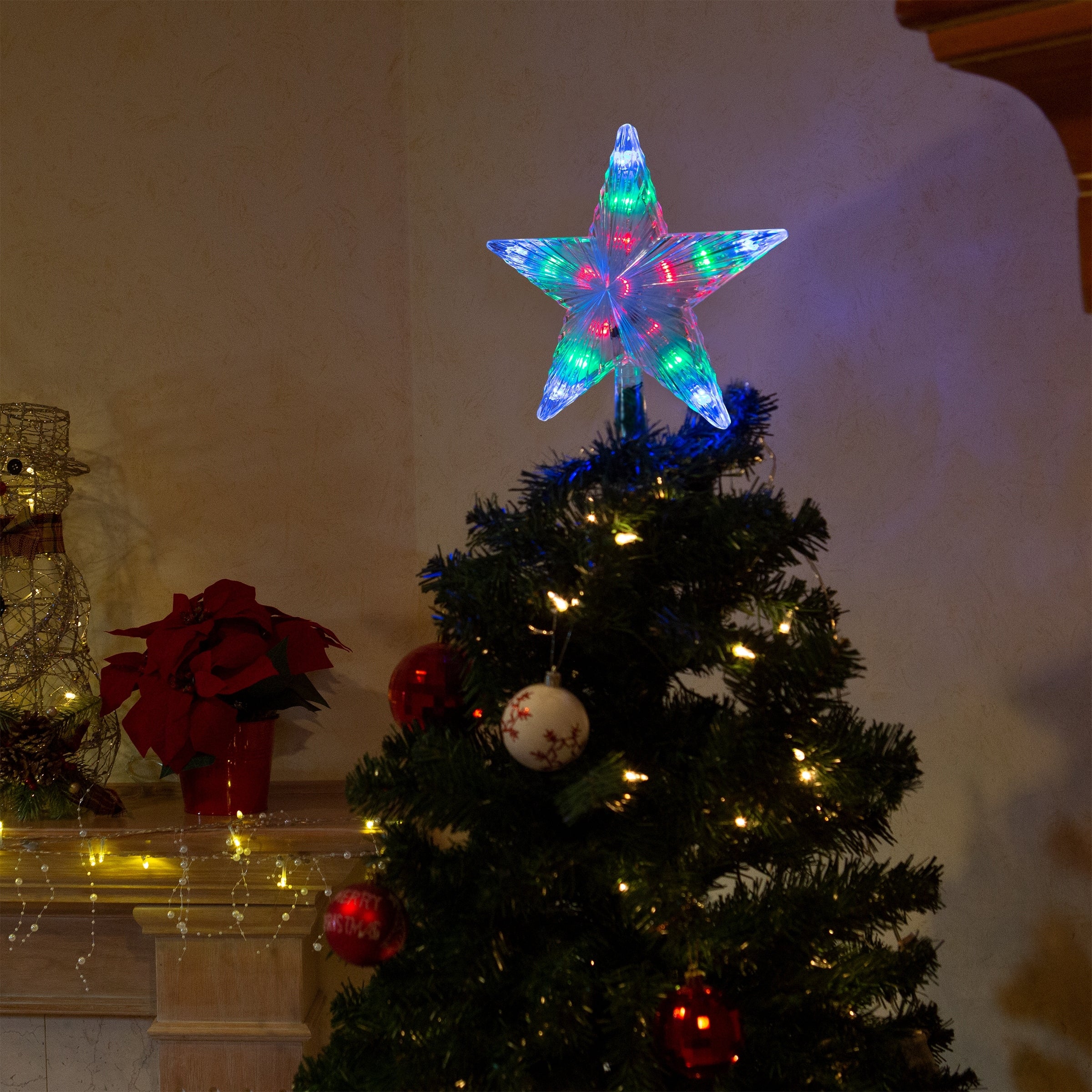 Alpine Corporation Flashing Star Tree Topper with LED Lights