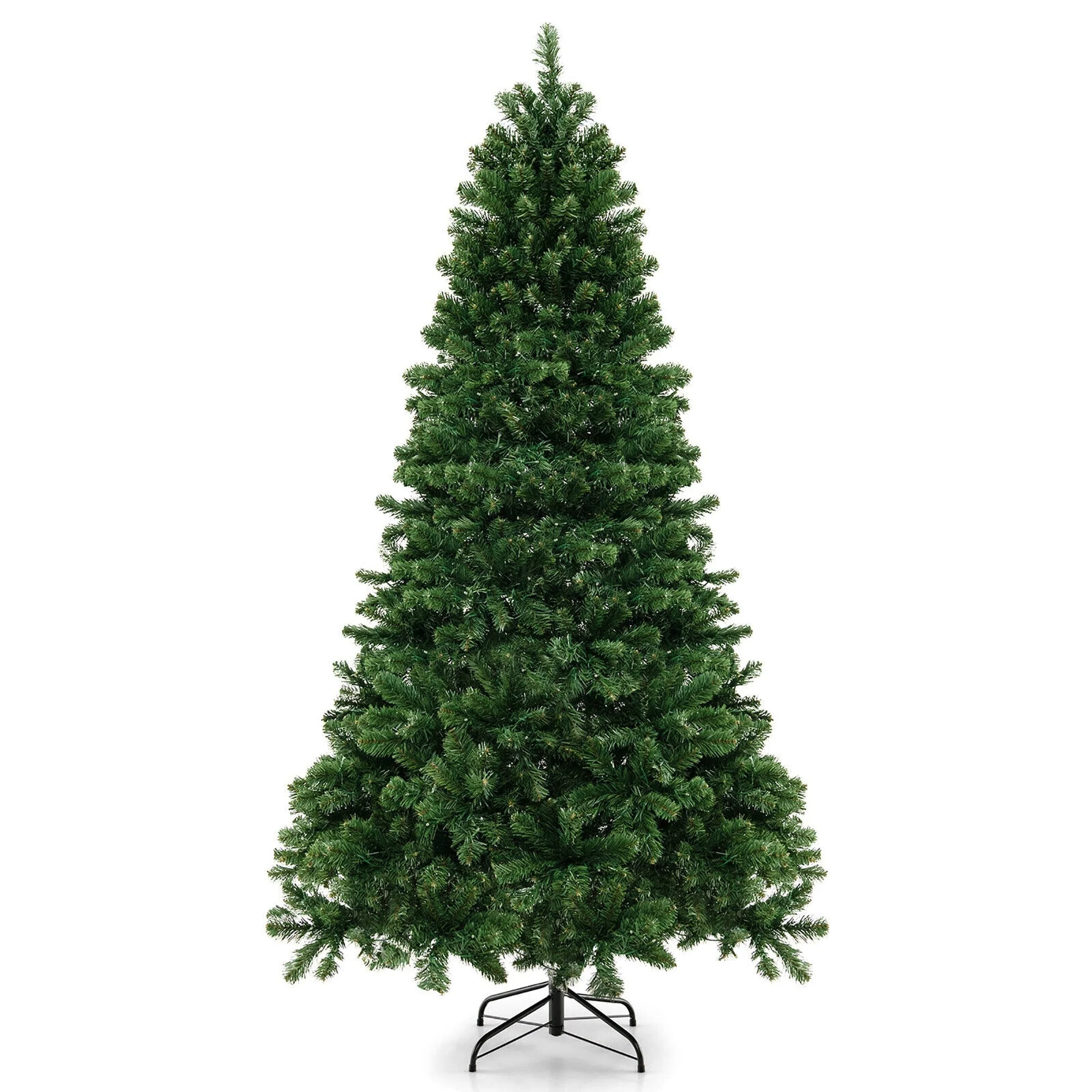 Gymax 6/7/8 FT Pre-Lit Artificial Christmas Tree Hinged Xmas Tree w