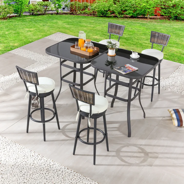 Square 4 - Person Bar Height Dining Set with Cushions