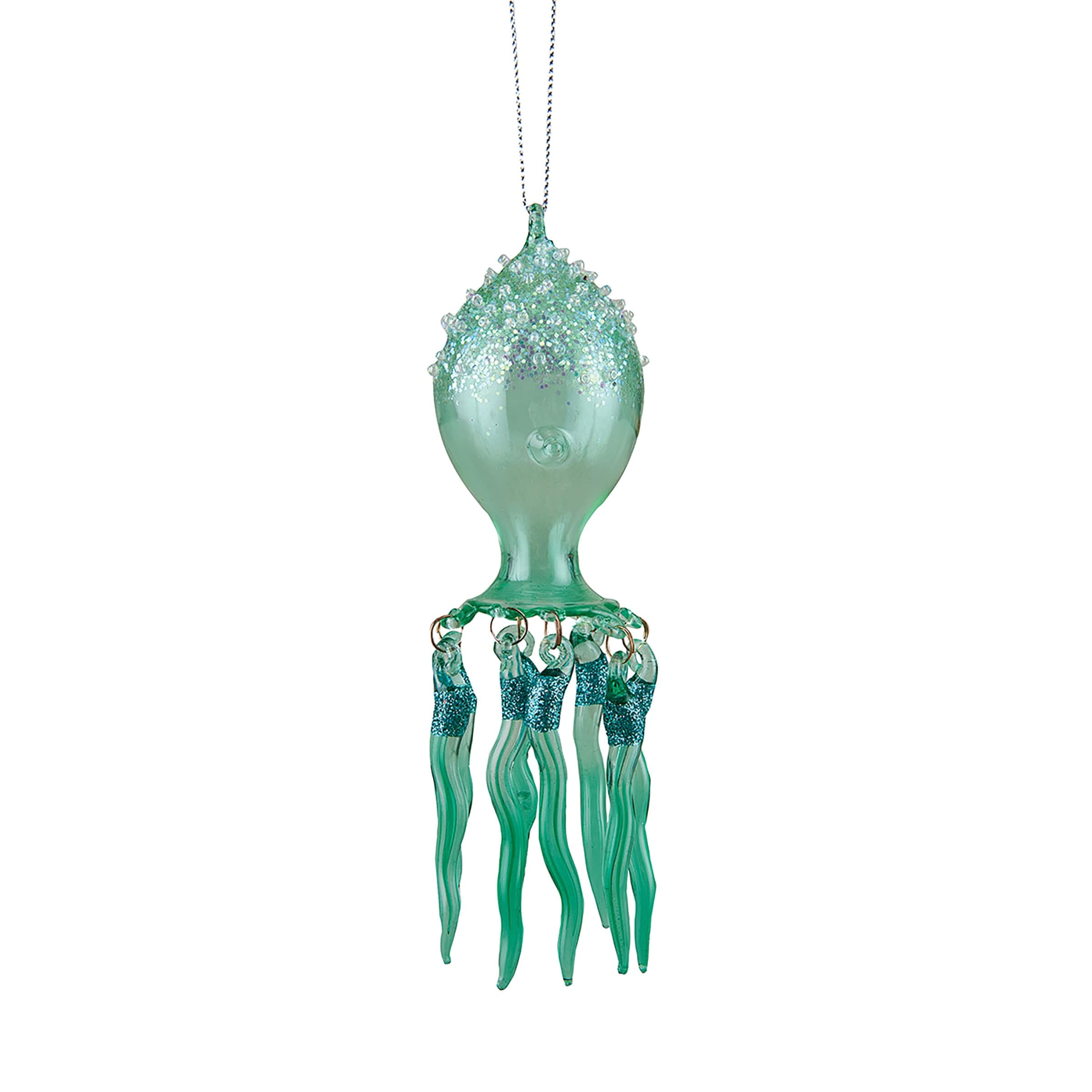 Seafoam Glitter Jellyfish Christmas Xmas Ornament