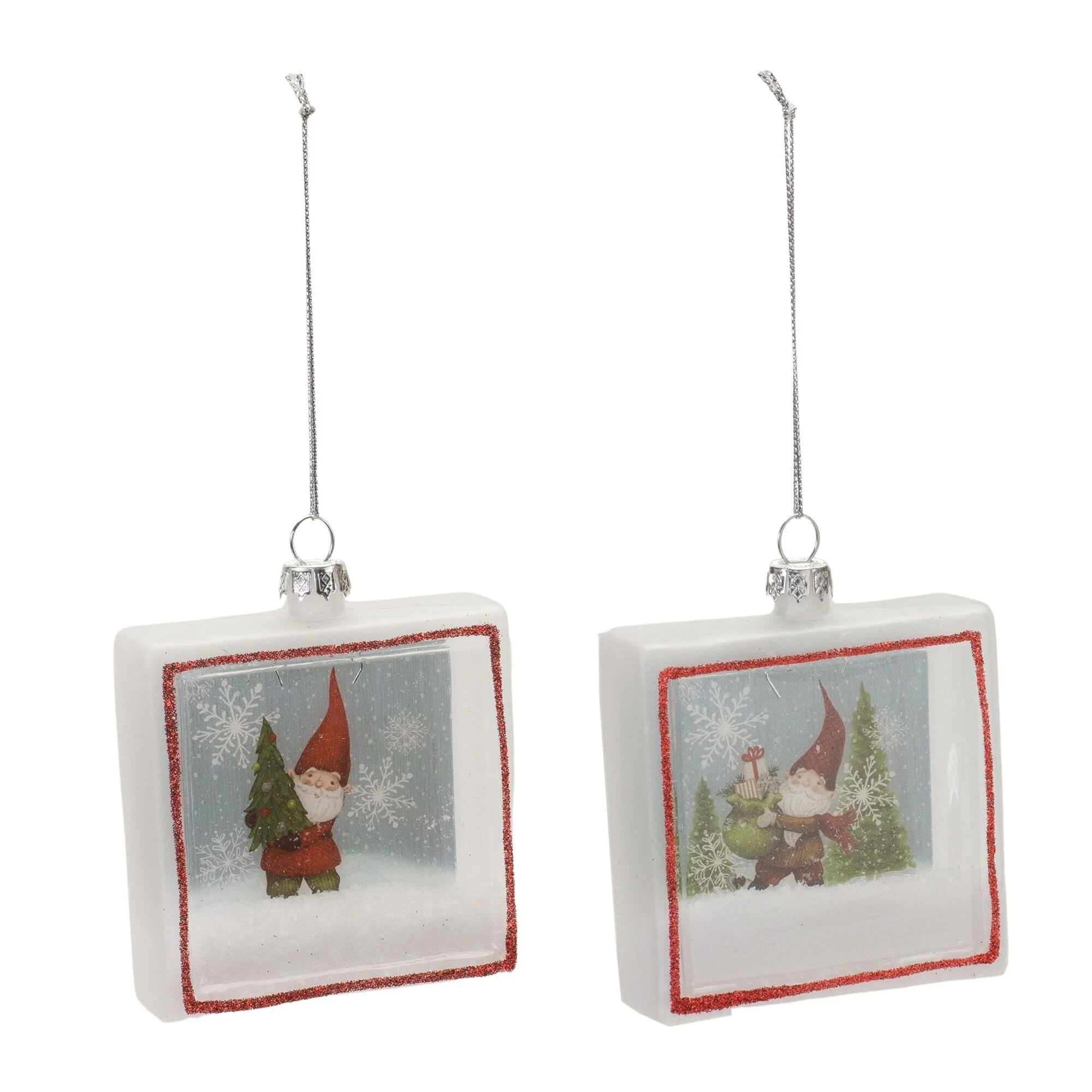 6ct Gnome Shadow Box Christmas Ornaments 4