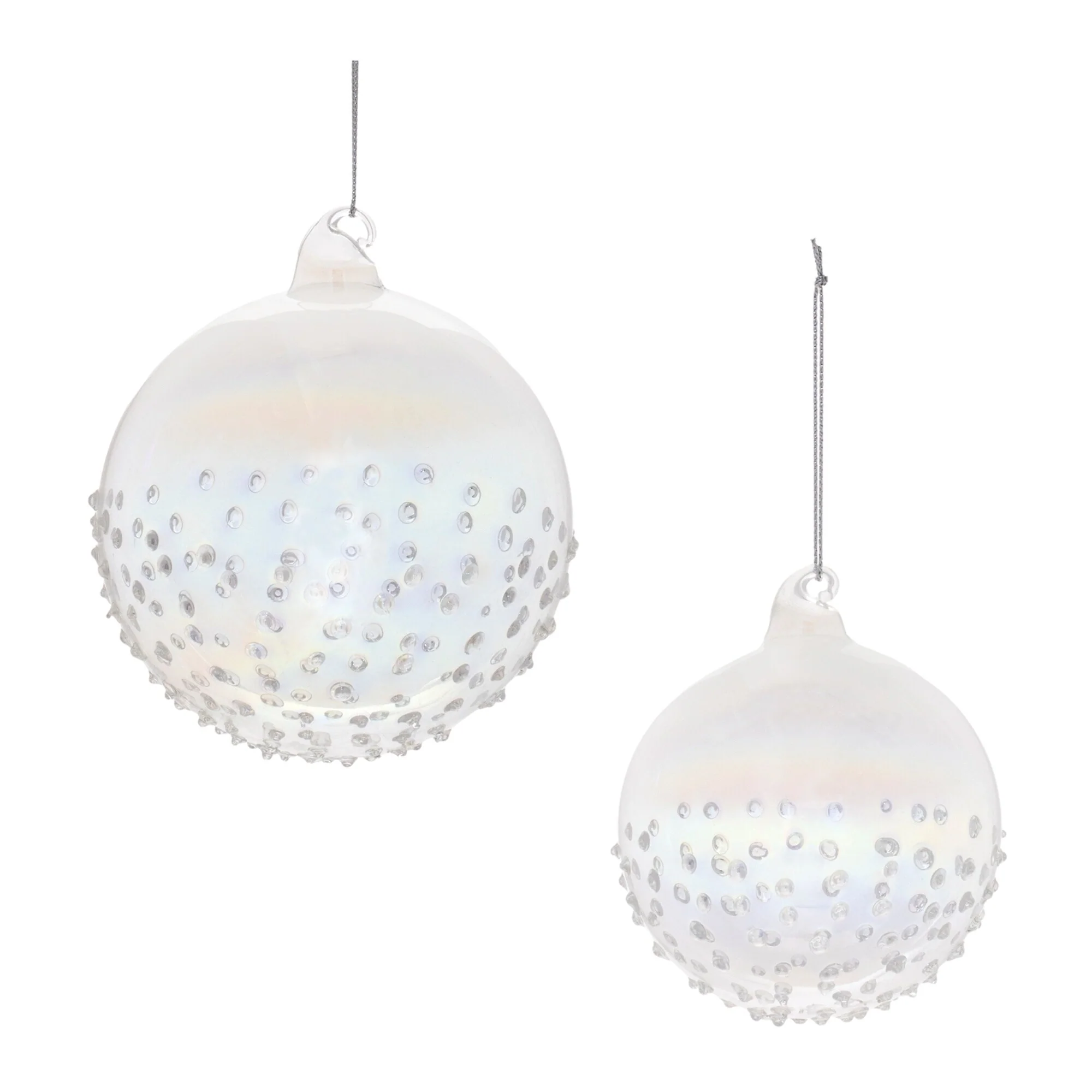 Solid Iridescent Glass Christmas Ball Ornaments - 4.25