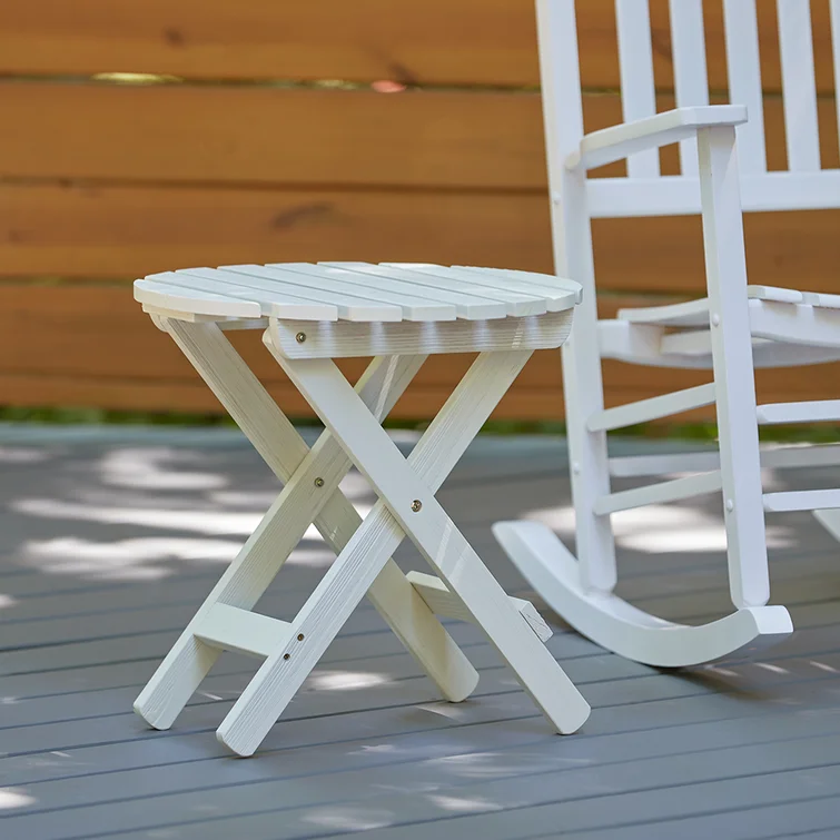Reasor 3-Piece Outdoor Wood Rocking Chair and Folding Table Set