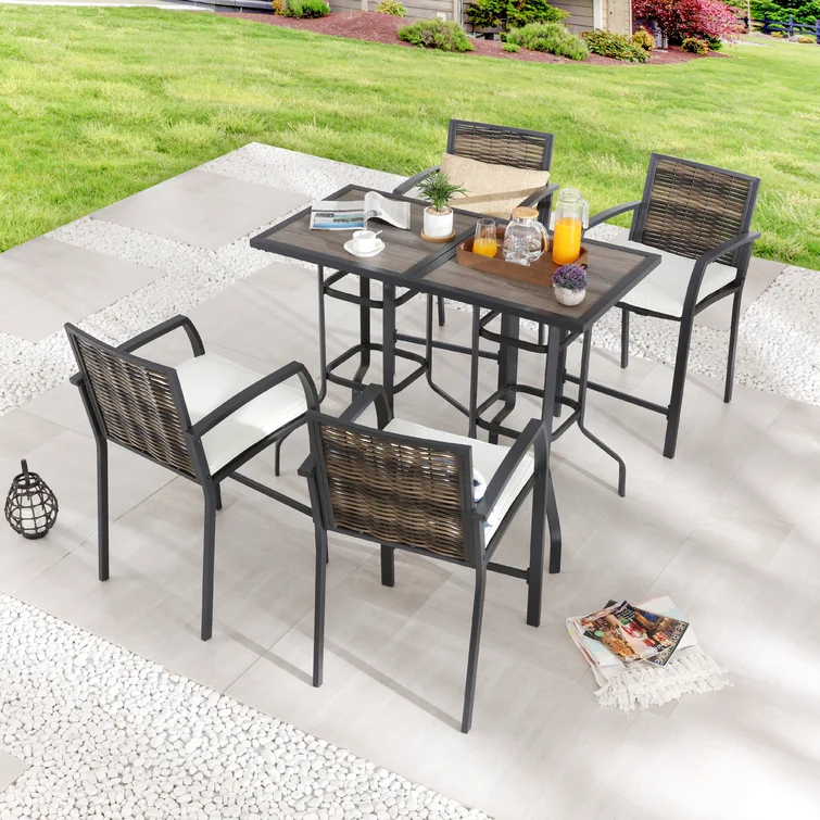 Frederikke 4 - Person Square Outdoor Dining Set with Cushions
